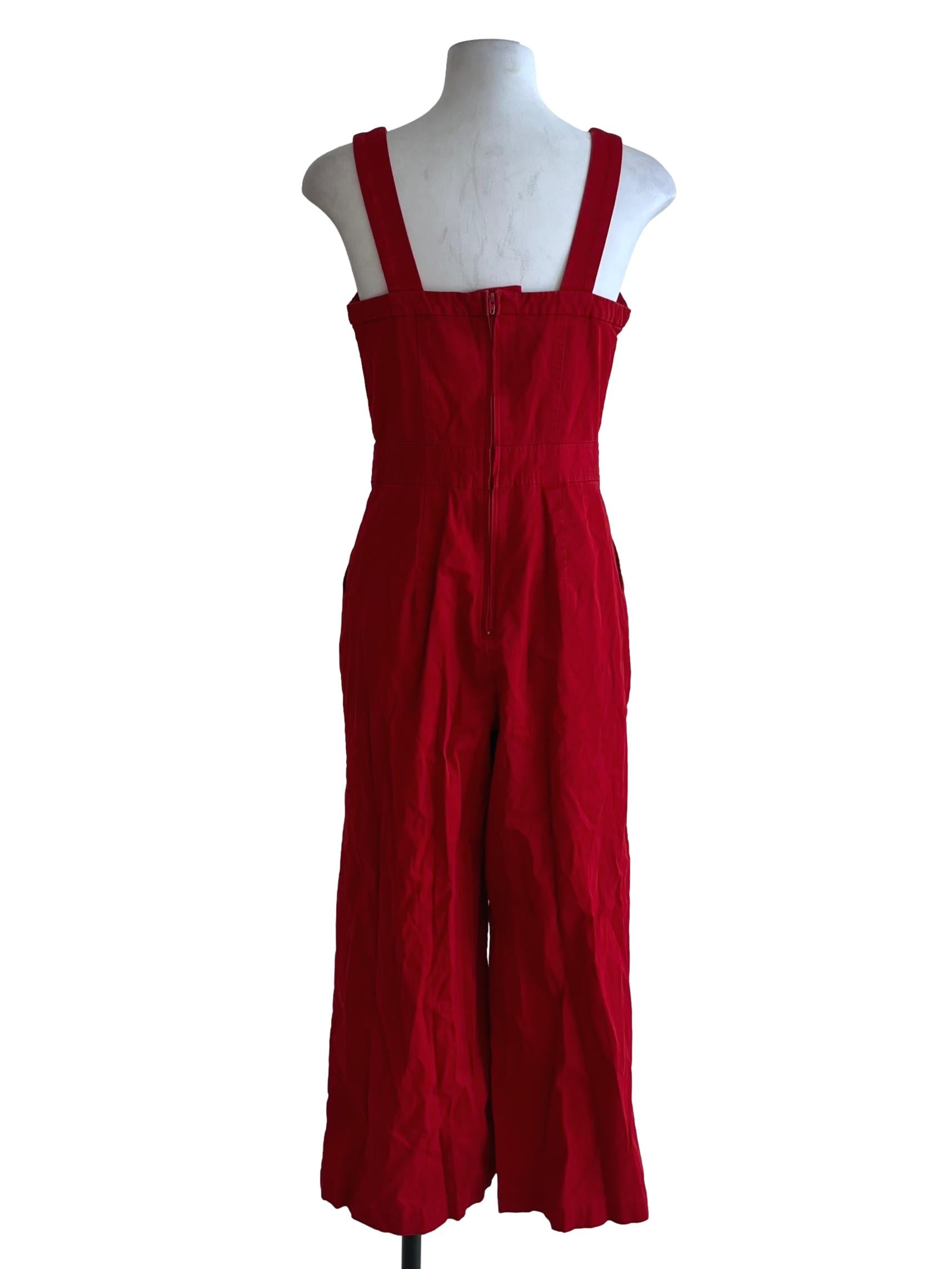Candy Red Sweetheart Neckline Jumpsuit