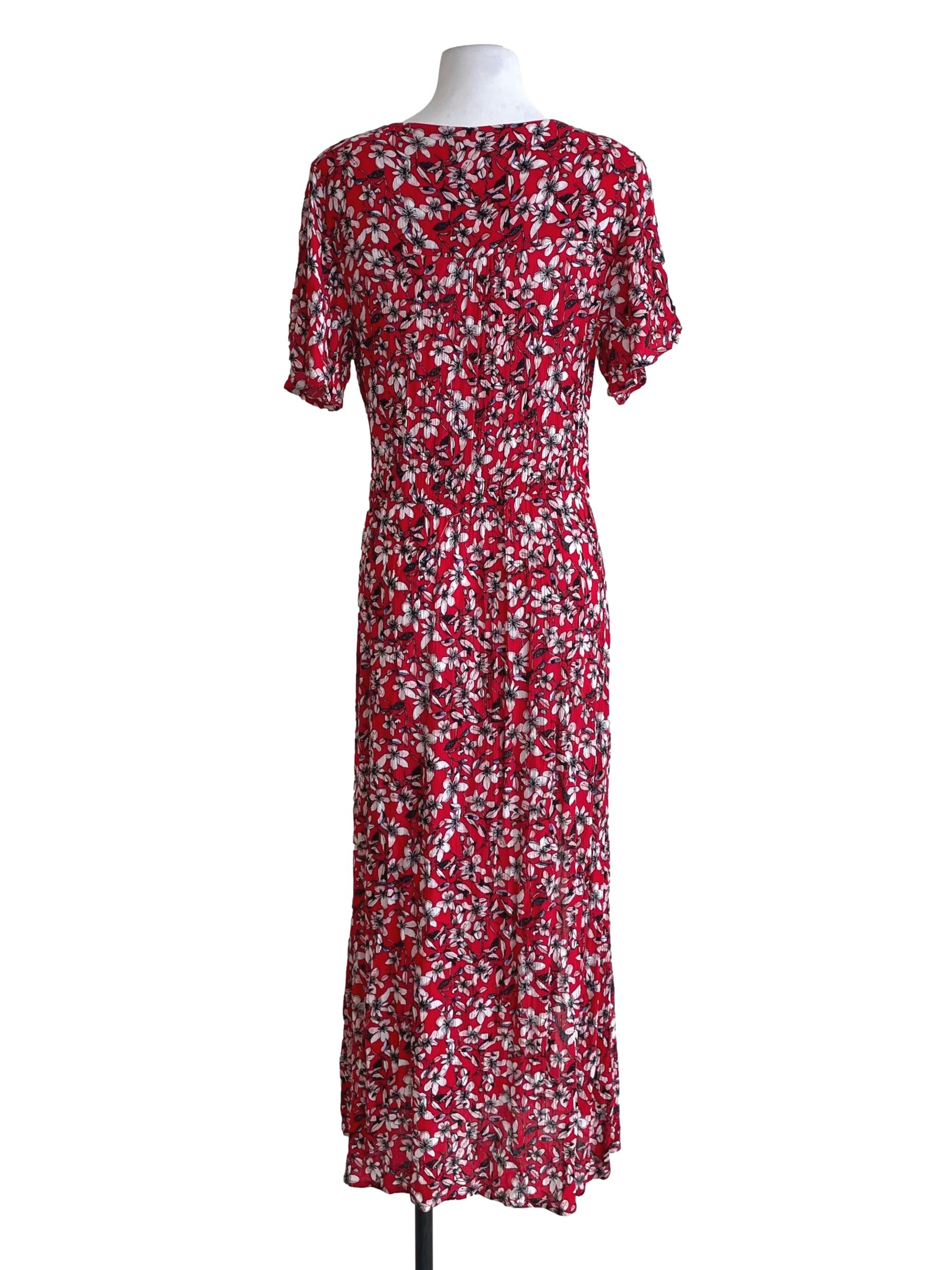 Ruby Red Floral Wendy Wrap Dress