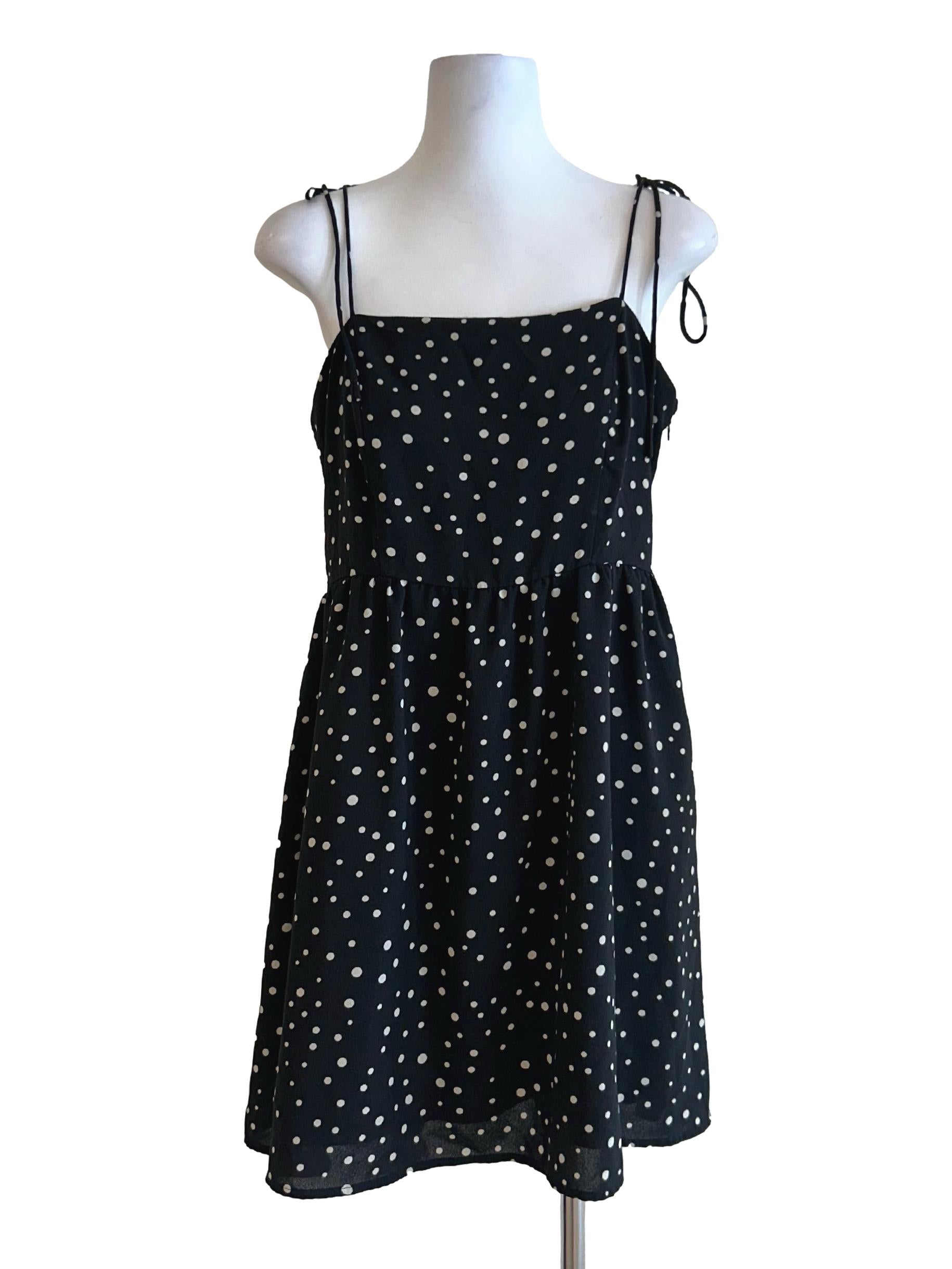 Off Black Polka Dot Dress TWL