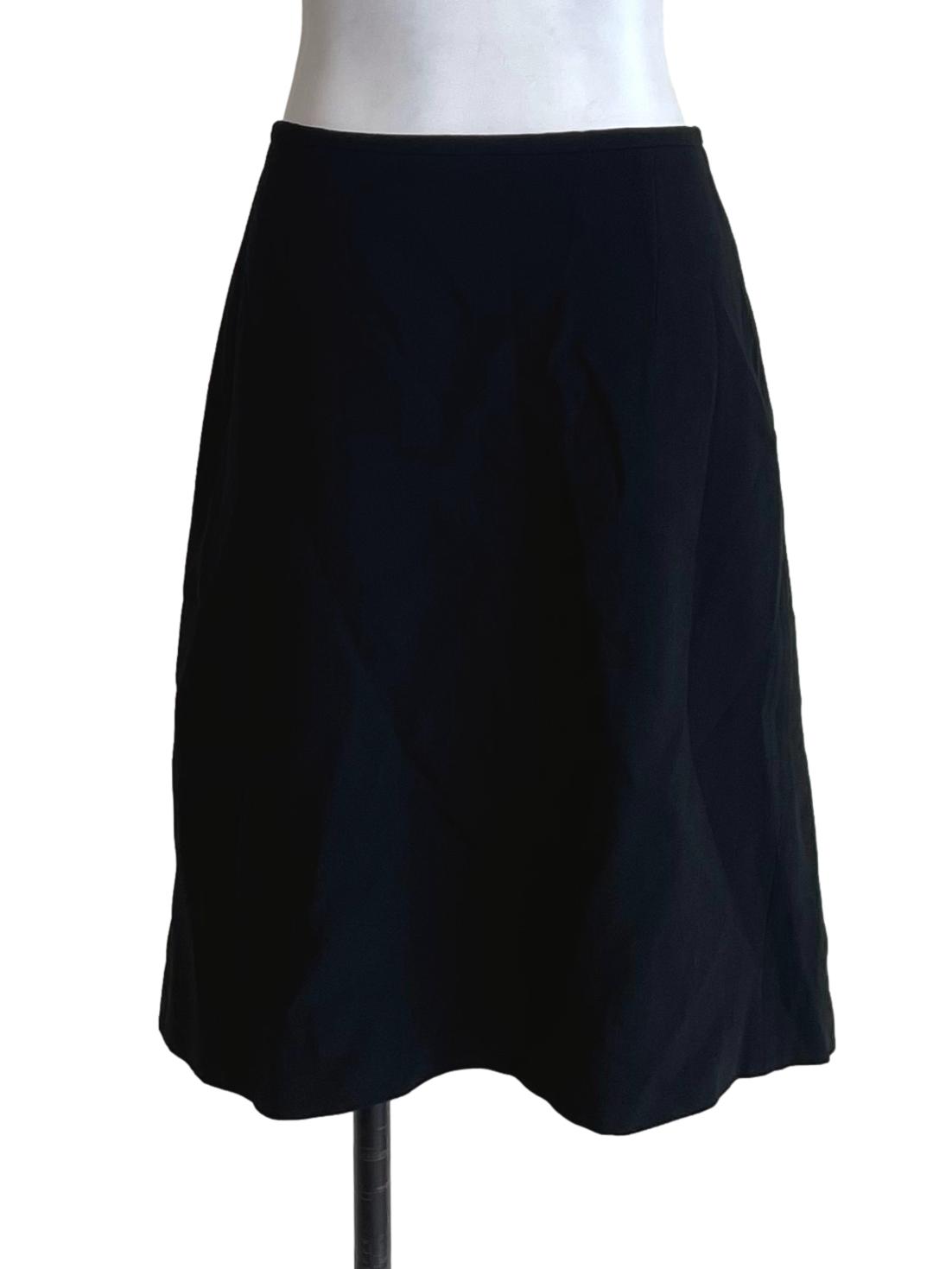 Black Buckled Wrap Skirt