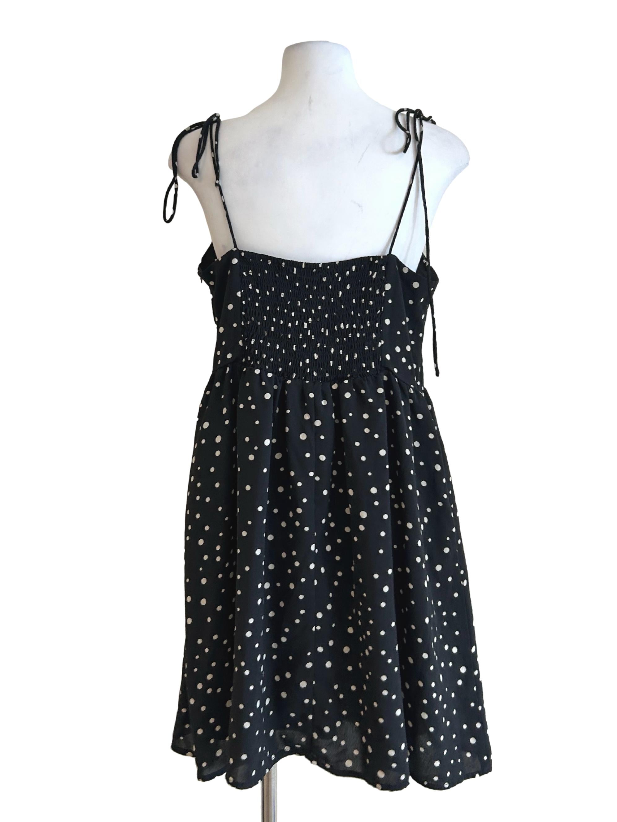 Off Black Polka Dot Dress TWL