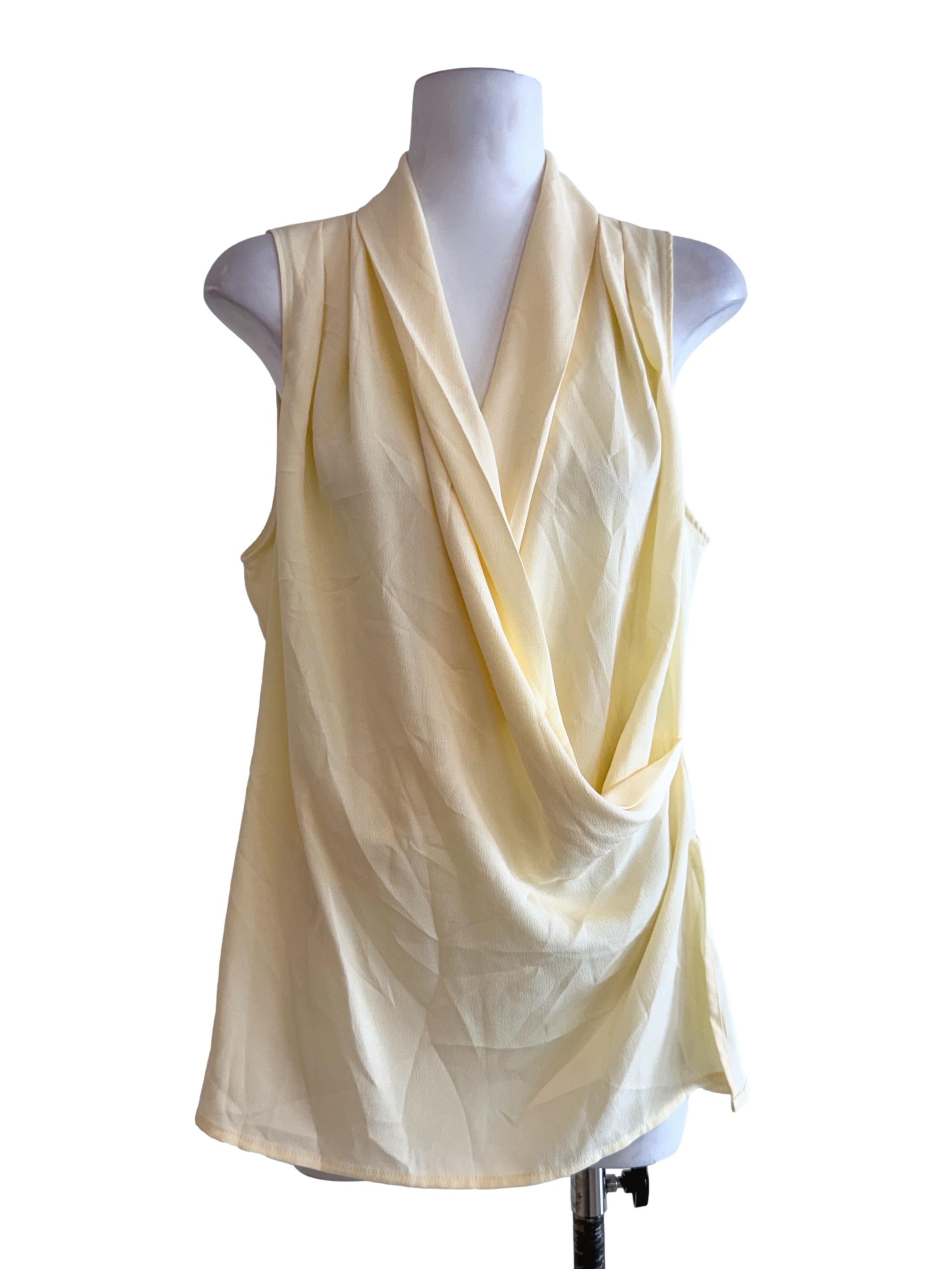 Yellow Sleeveless Sheer Top LB