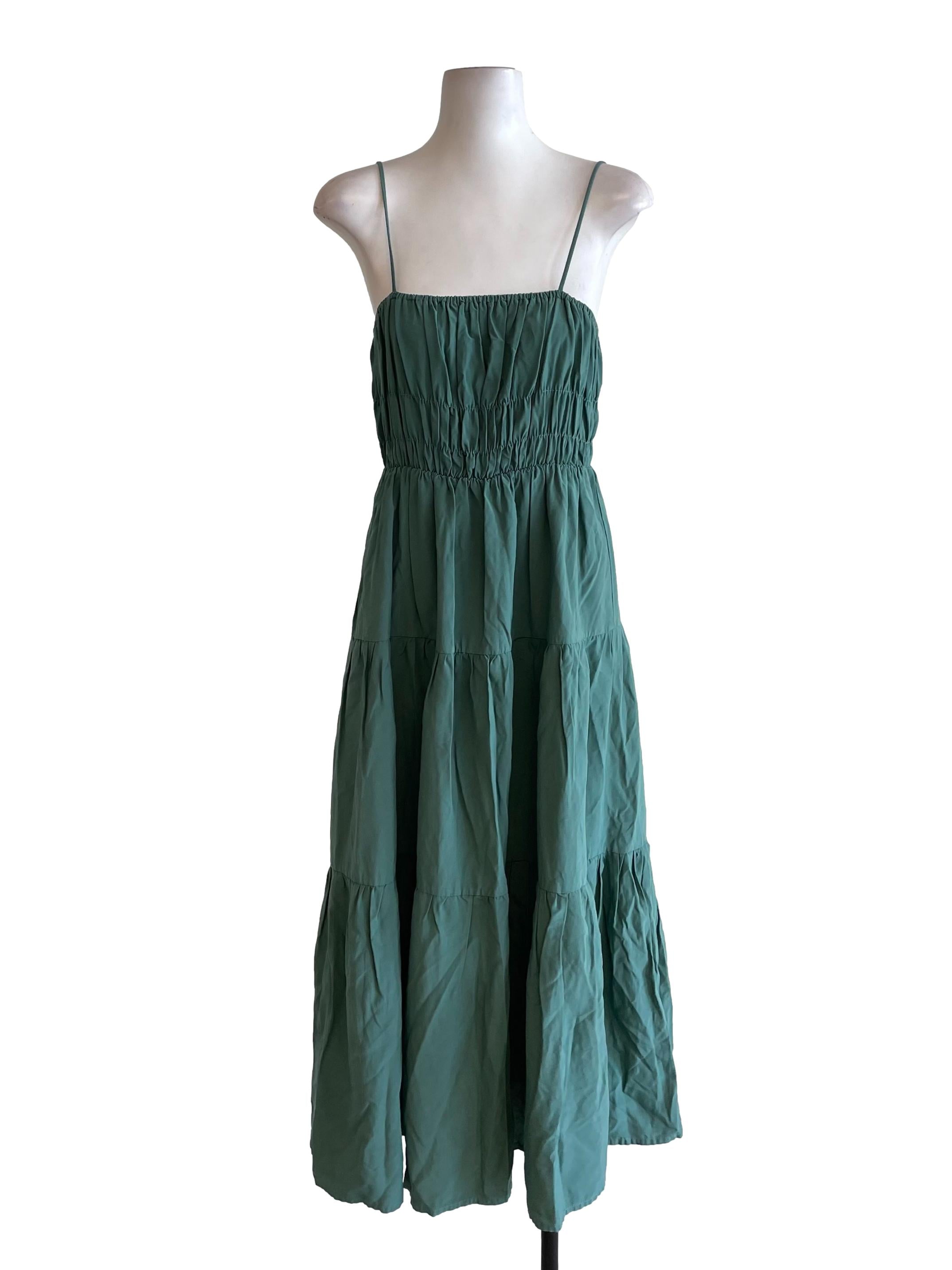 Cool Green Tiered Sun Dress