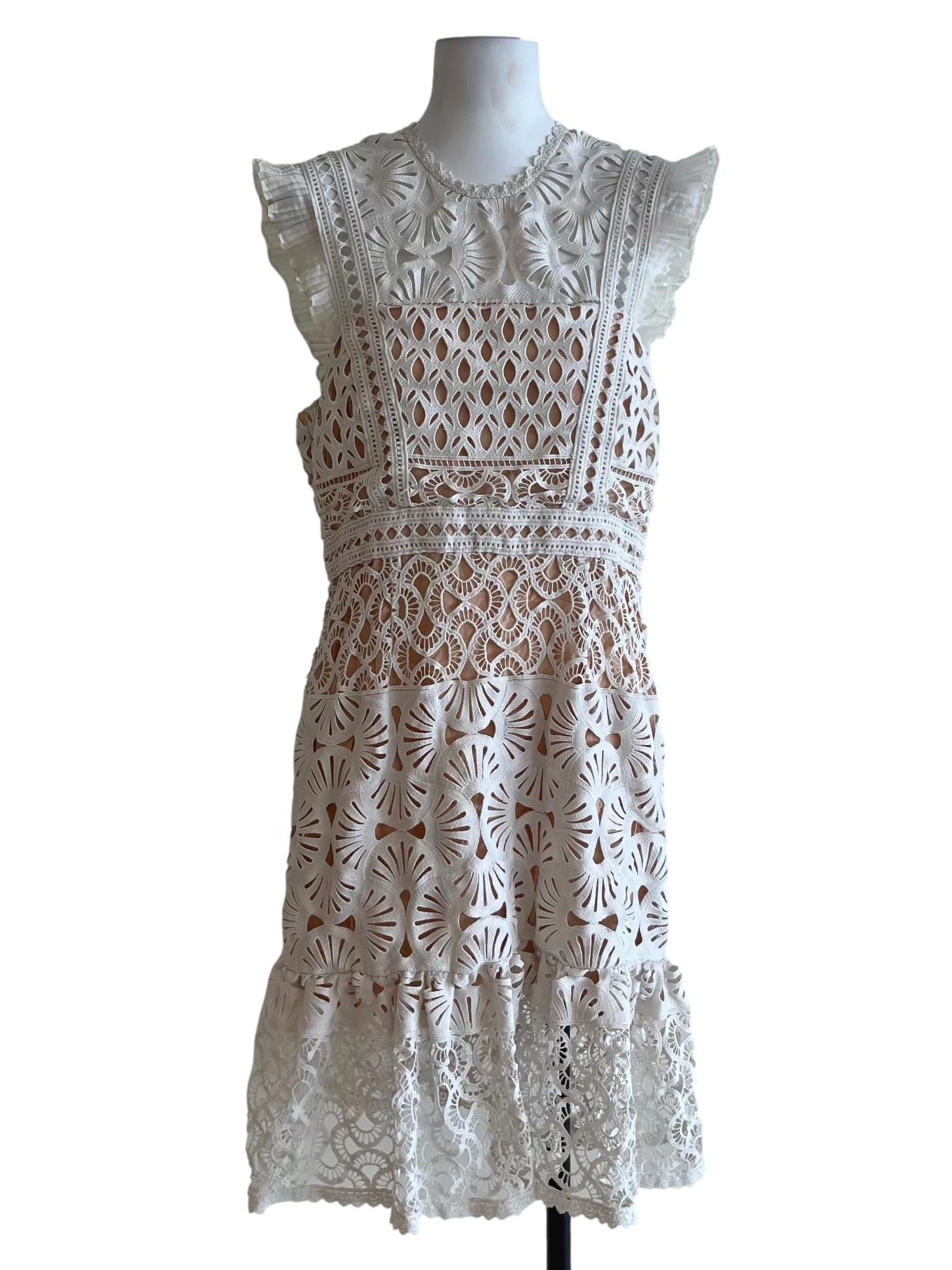 White Lace A-Line Dress