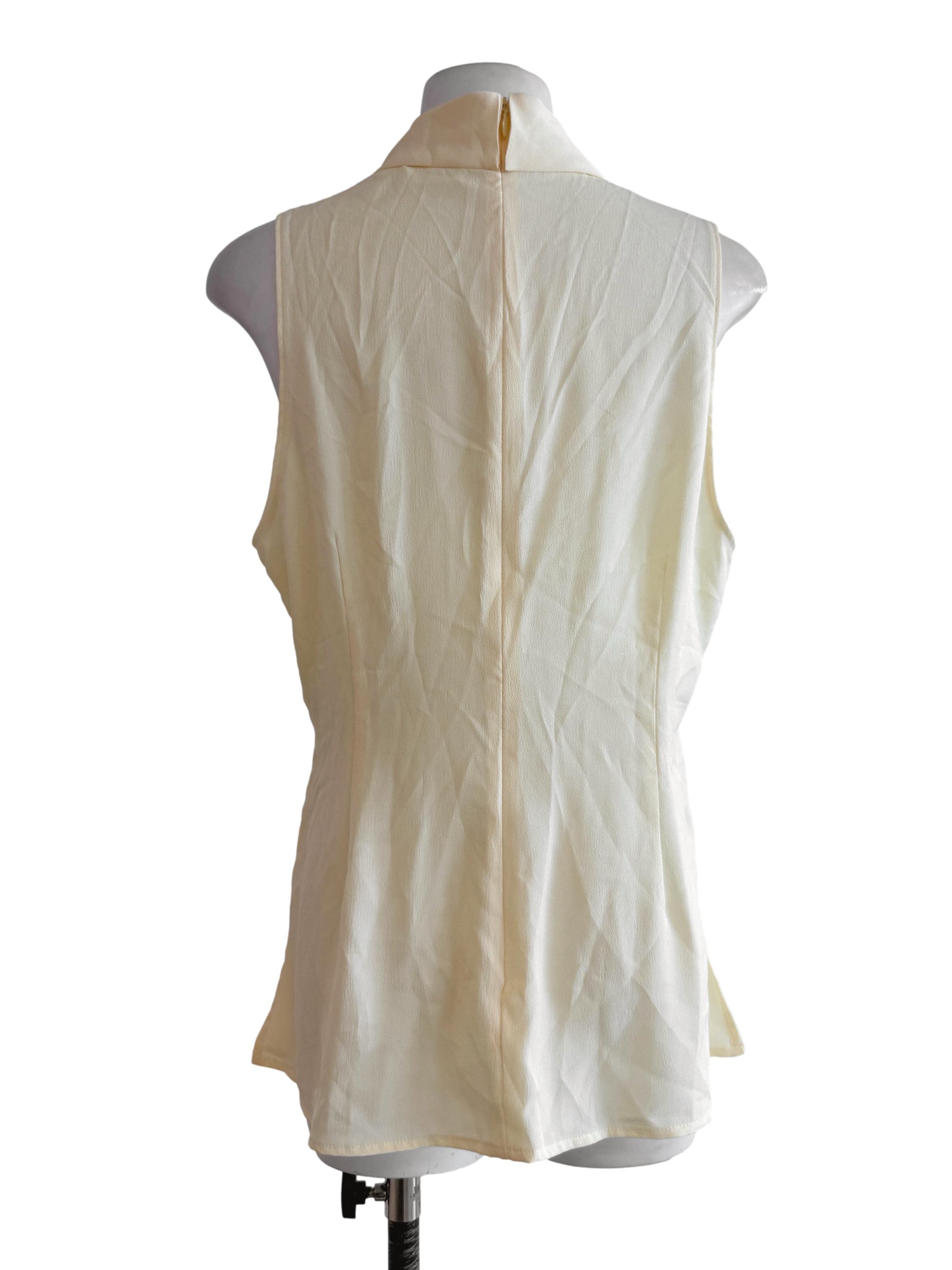 Yellow Sleeveless Sheer Top LB