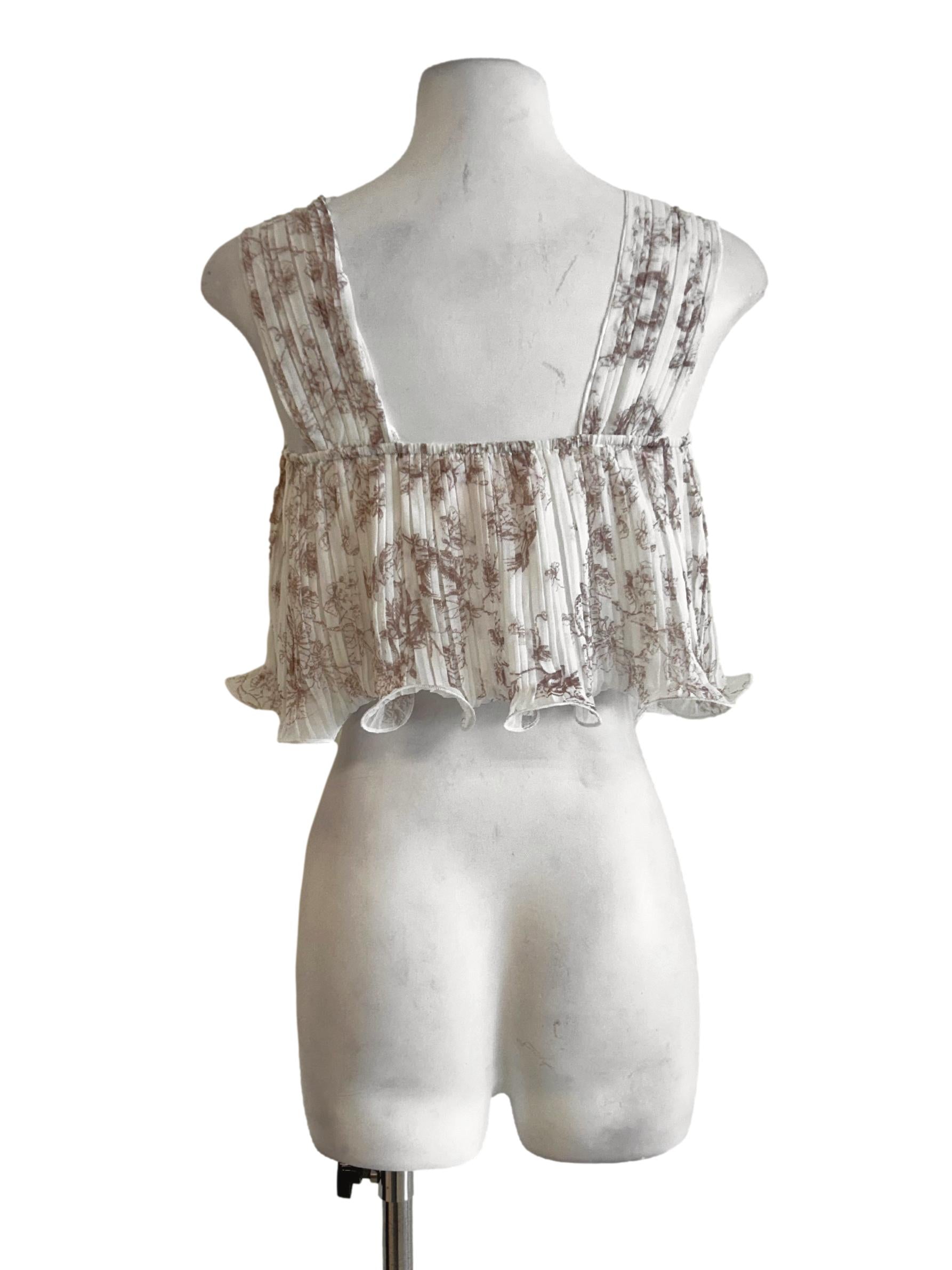 Ivory White Pleated Top