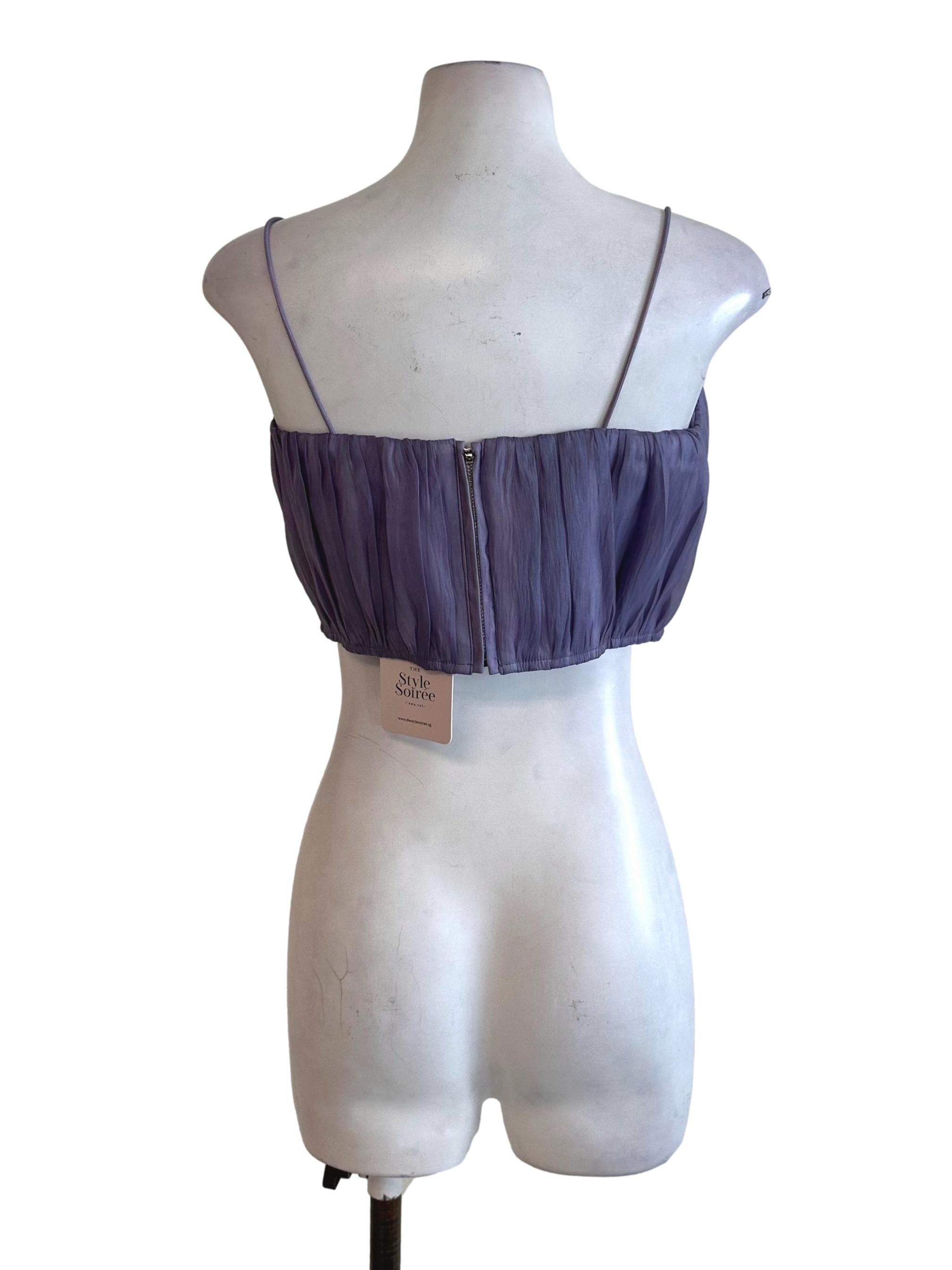 Lavender Purple Ruched Organza Top