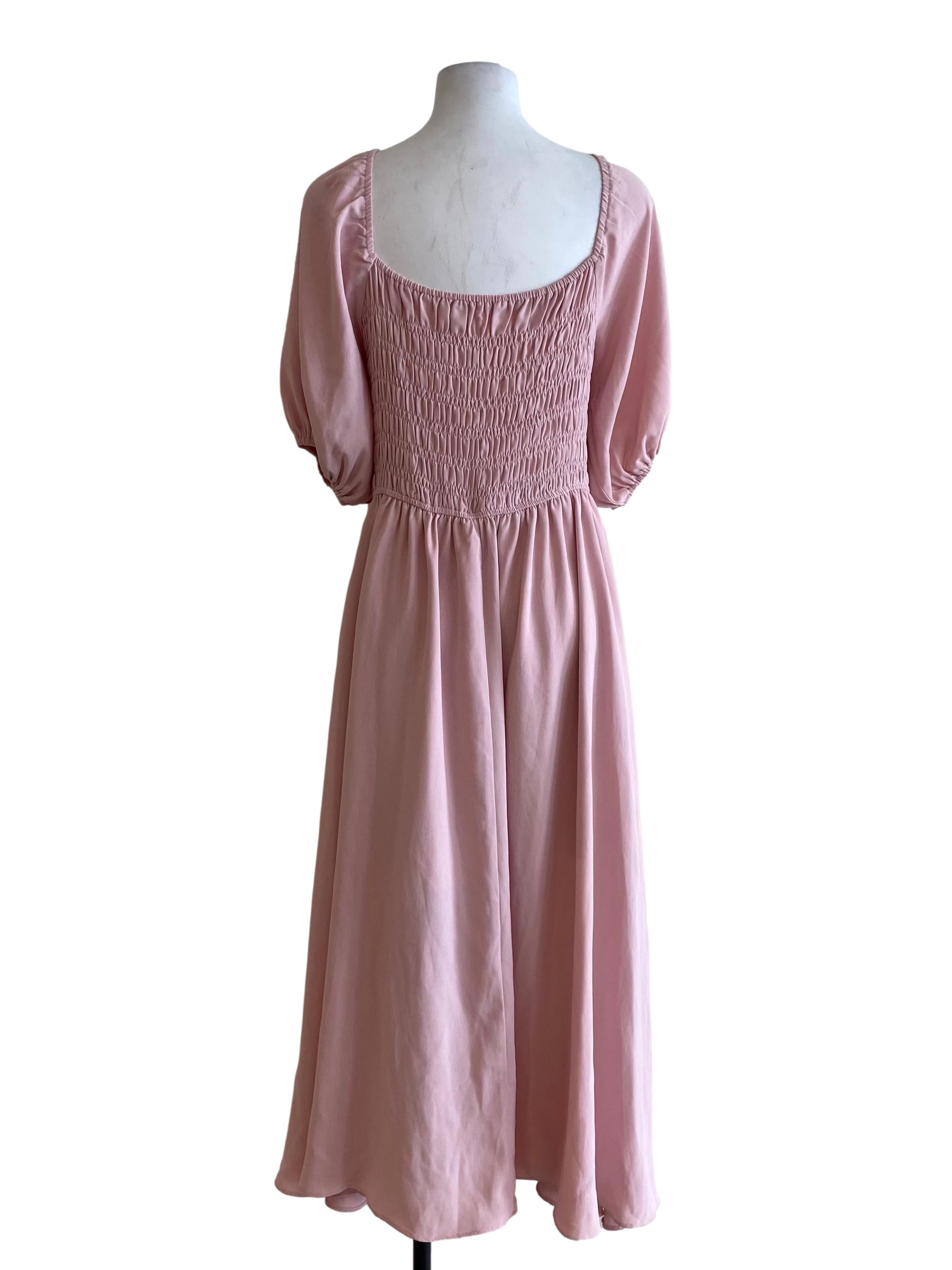 Flamingo Pink Ruffle Pattern Dress
