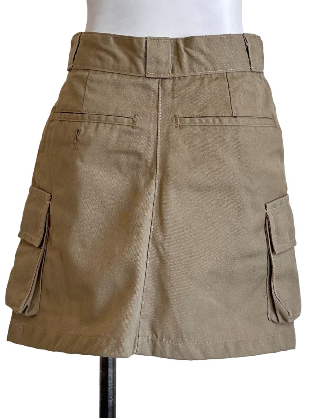 Khaki Cargo Mini Skirt