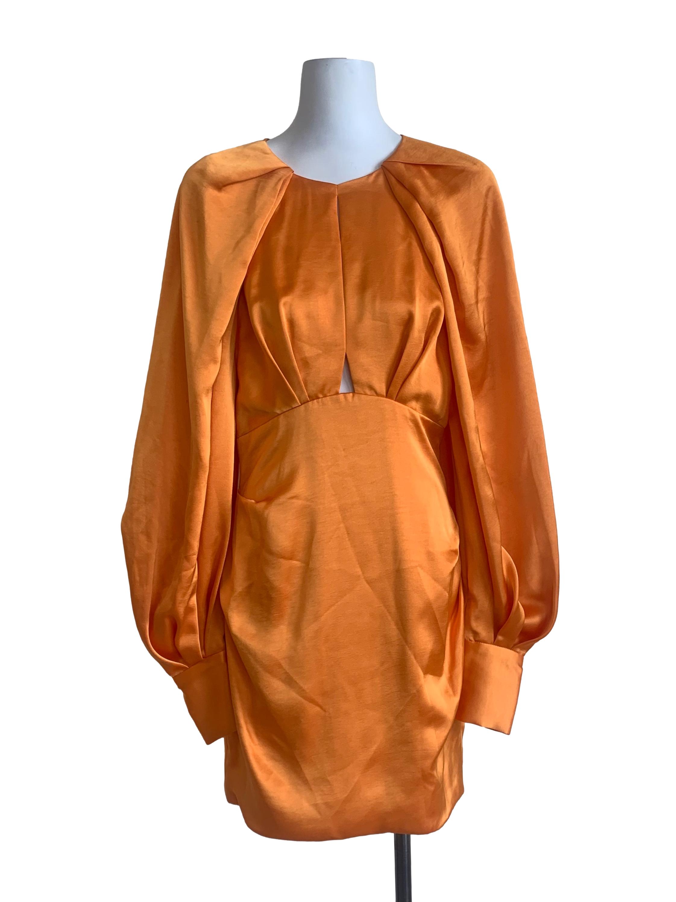 Fire Orange Empire Sleeves Dress