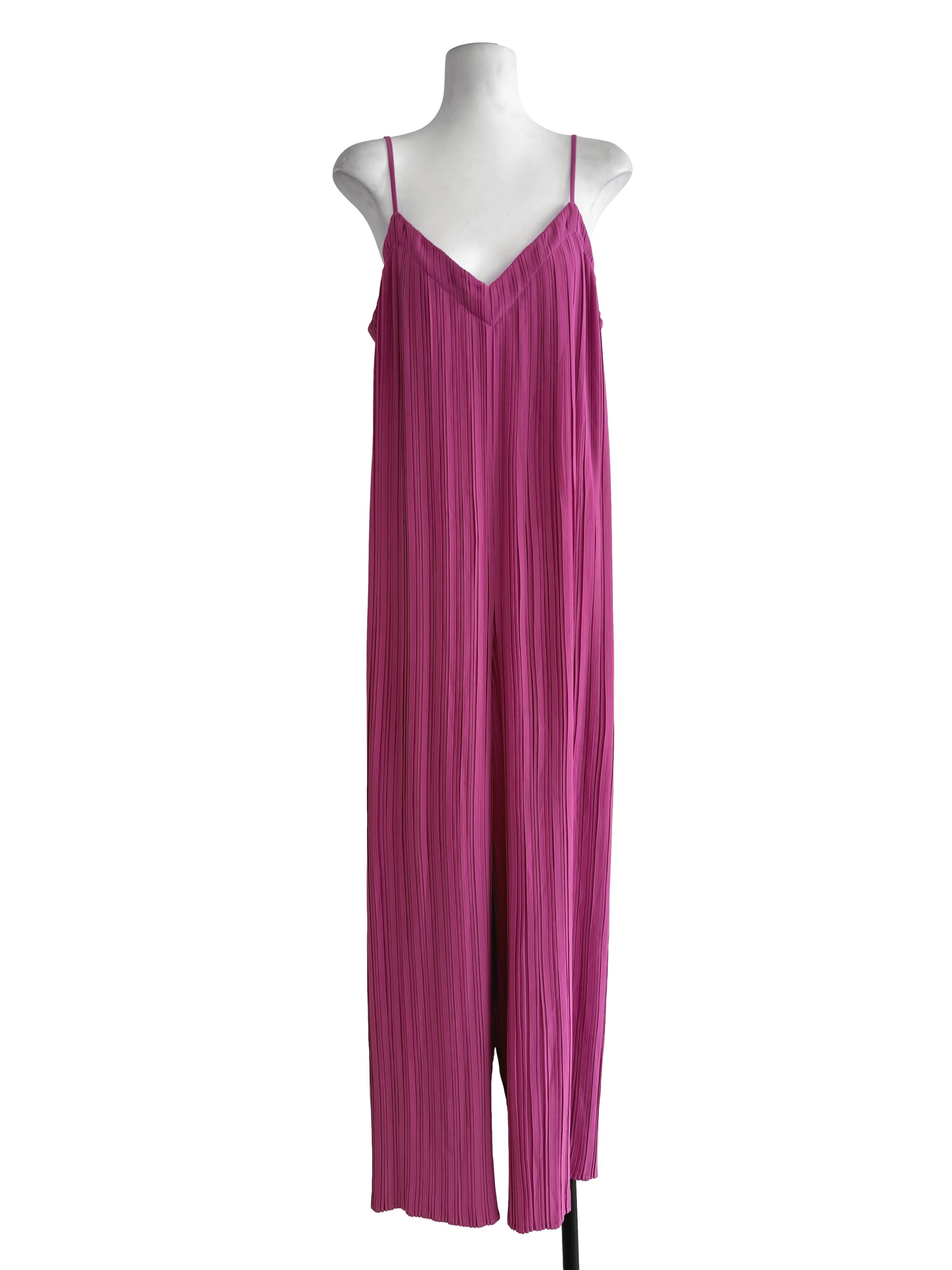 Pink Strap Pleated Jumpsuits LB