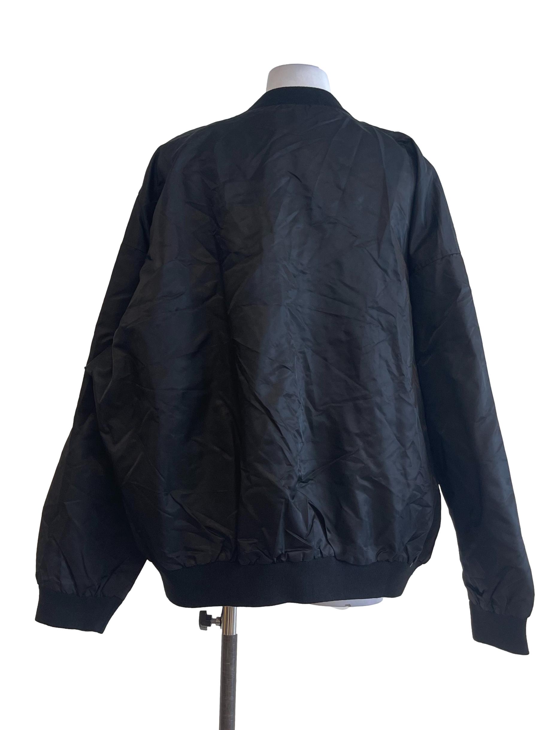 Black Embroidered Eagle Bomber Jacket