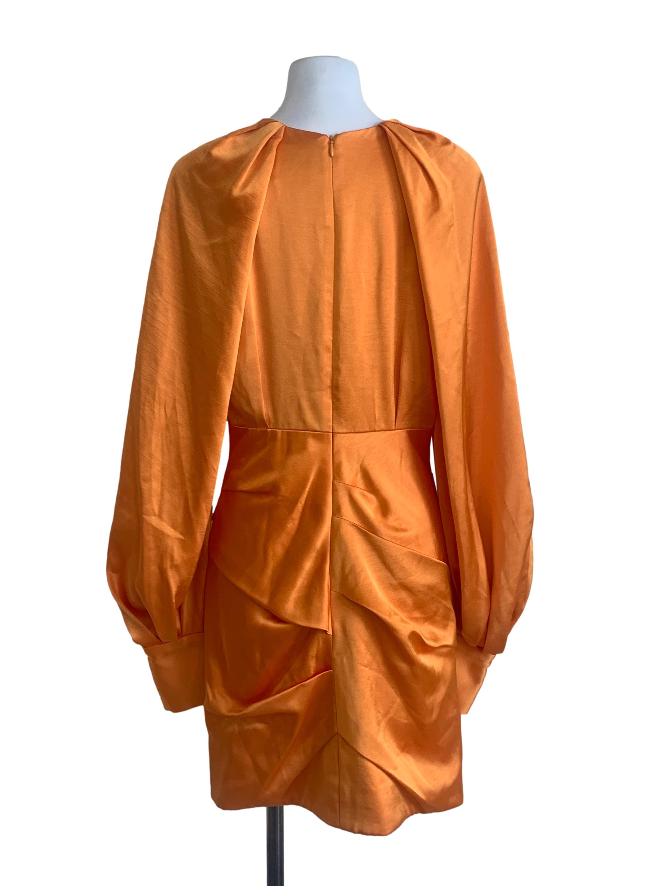 Fire Orange Empire Sleeves Dress