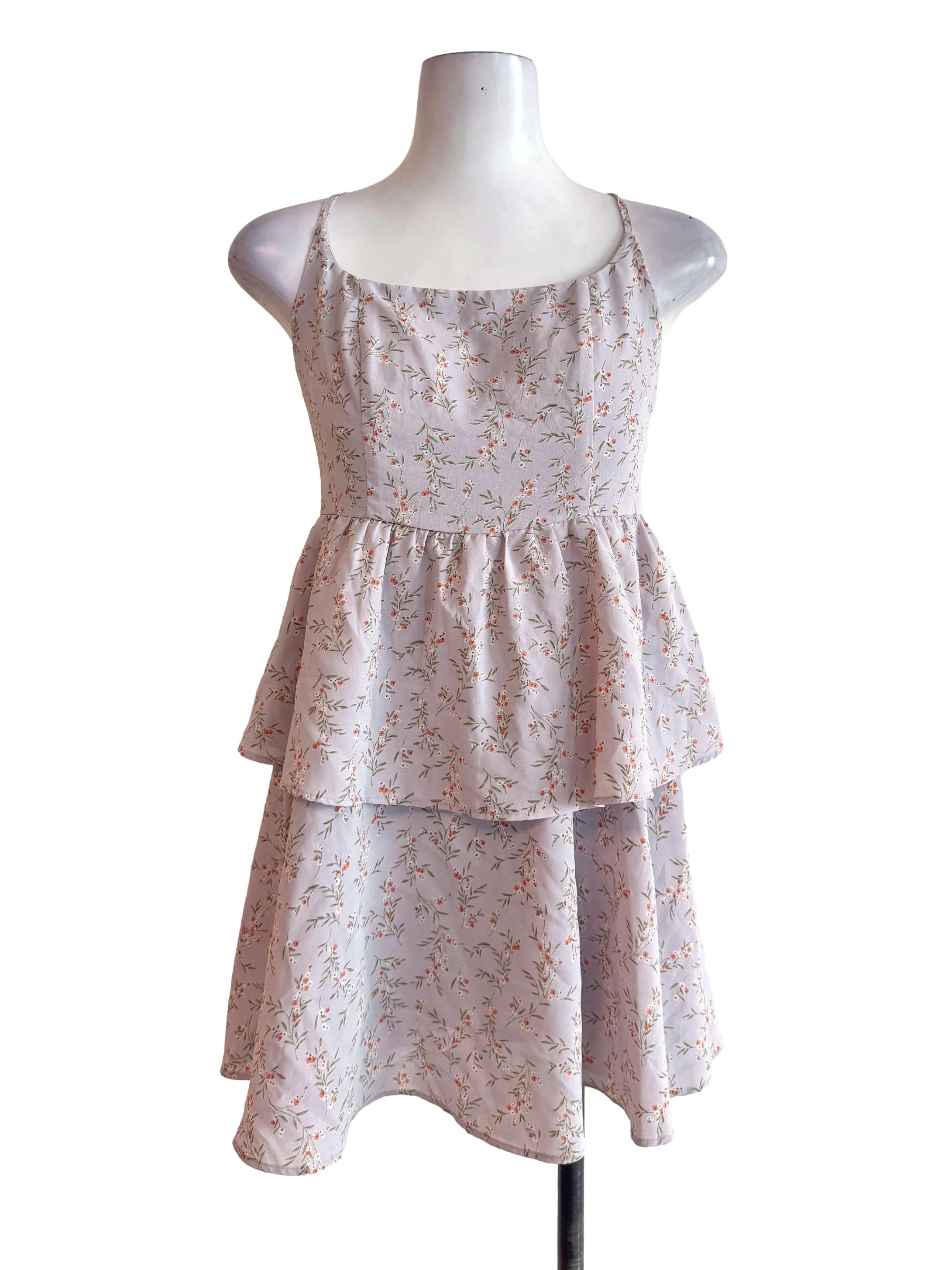 Purple Floral Peplum Rompers