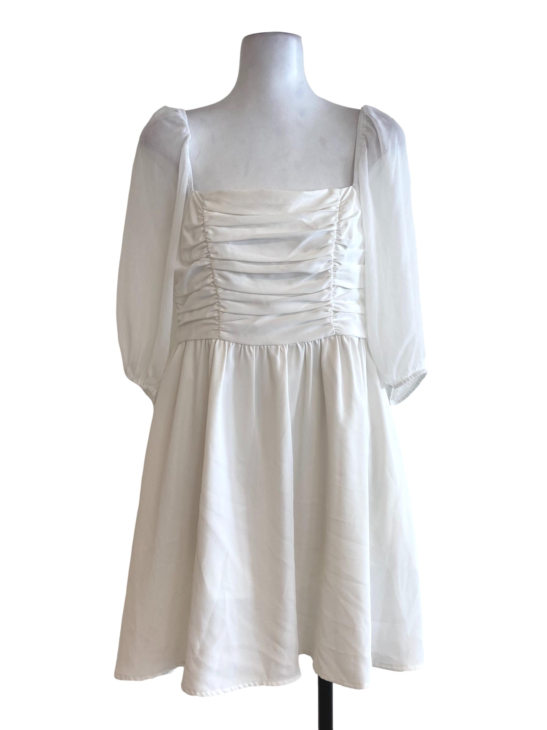 White Pleated Rompers