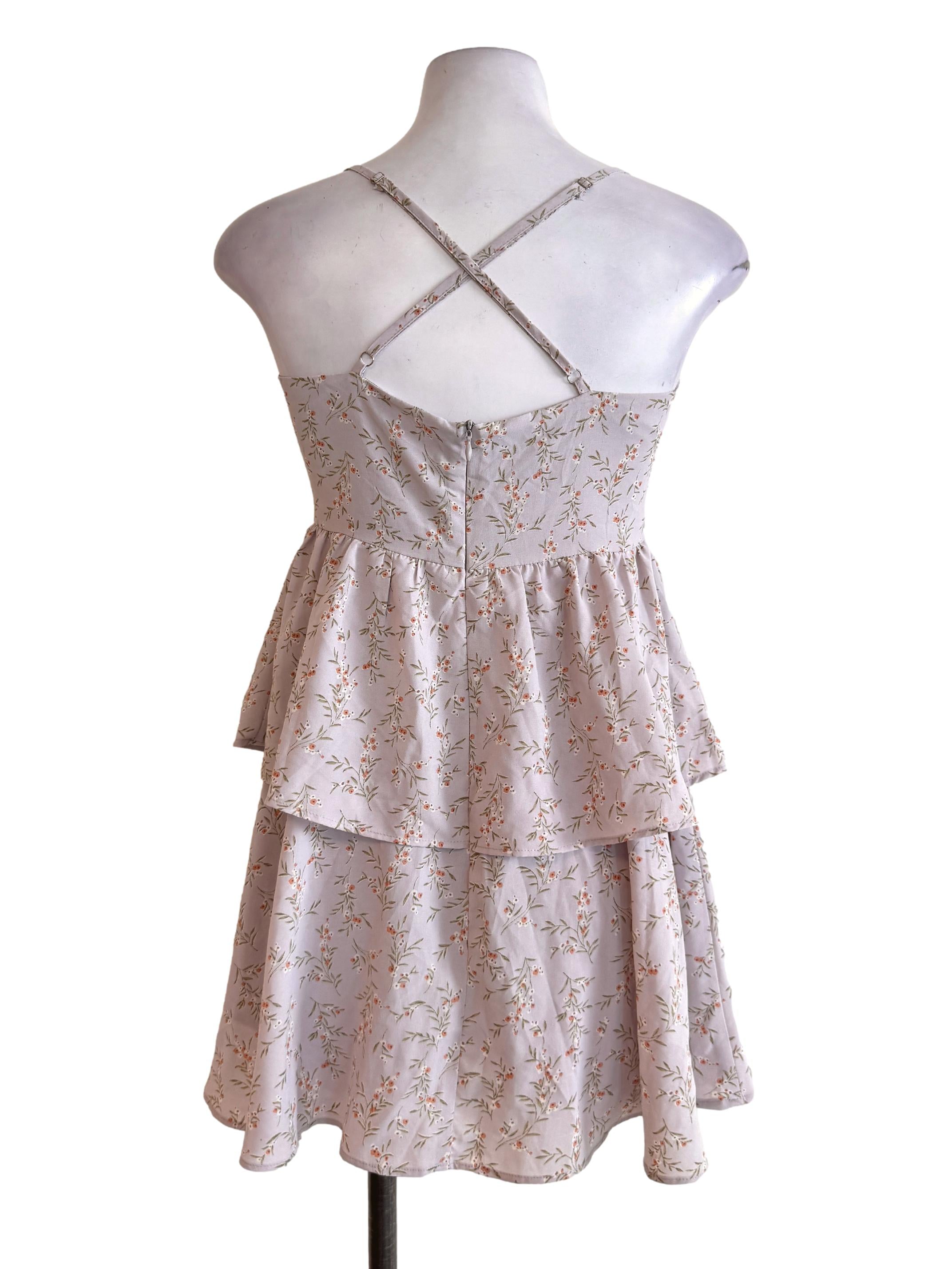 Purple Floral Peplum Rompers