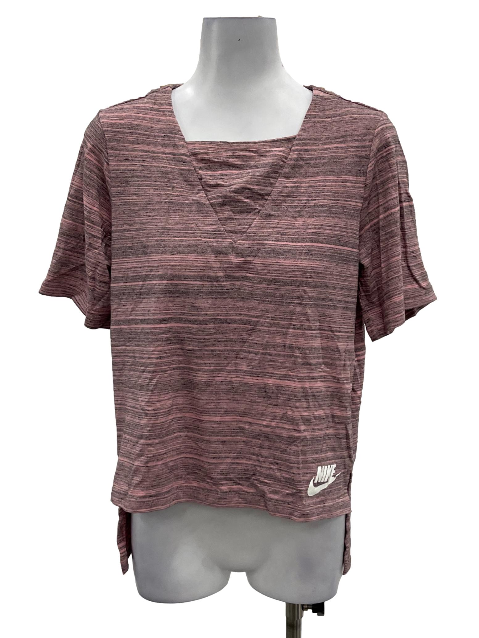 Nike Pink And Black Static Square Neck Top