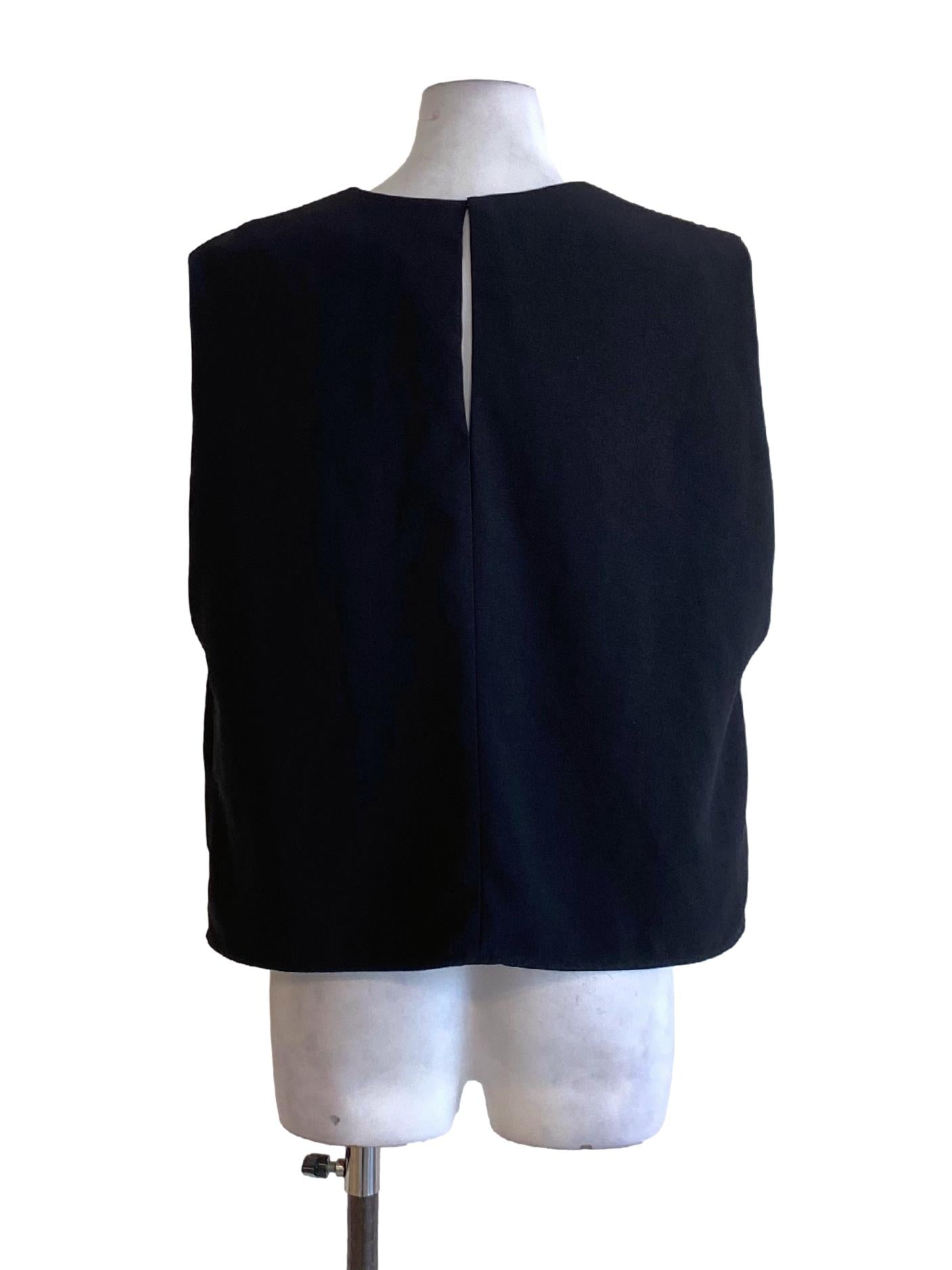 Ebony Black Round Neck Sleeveless Square Top LB