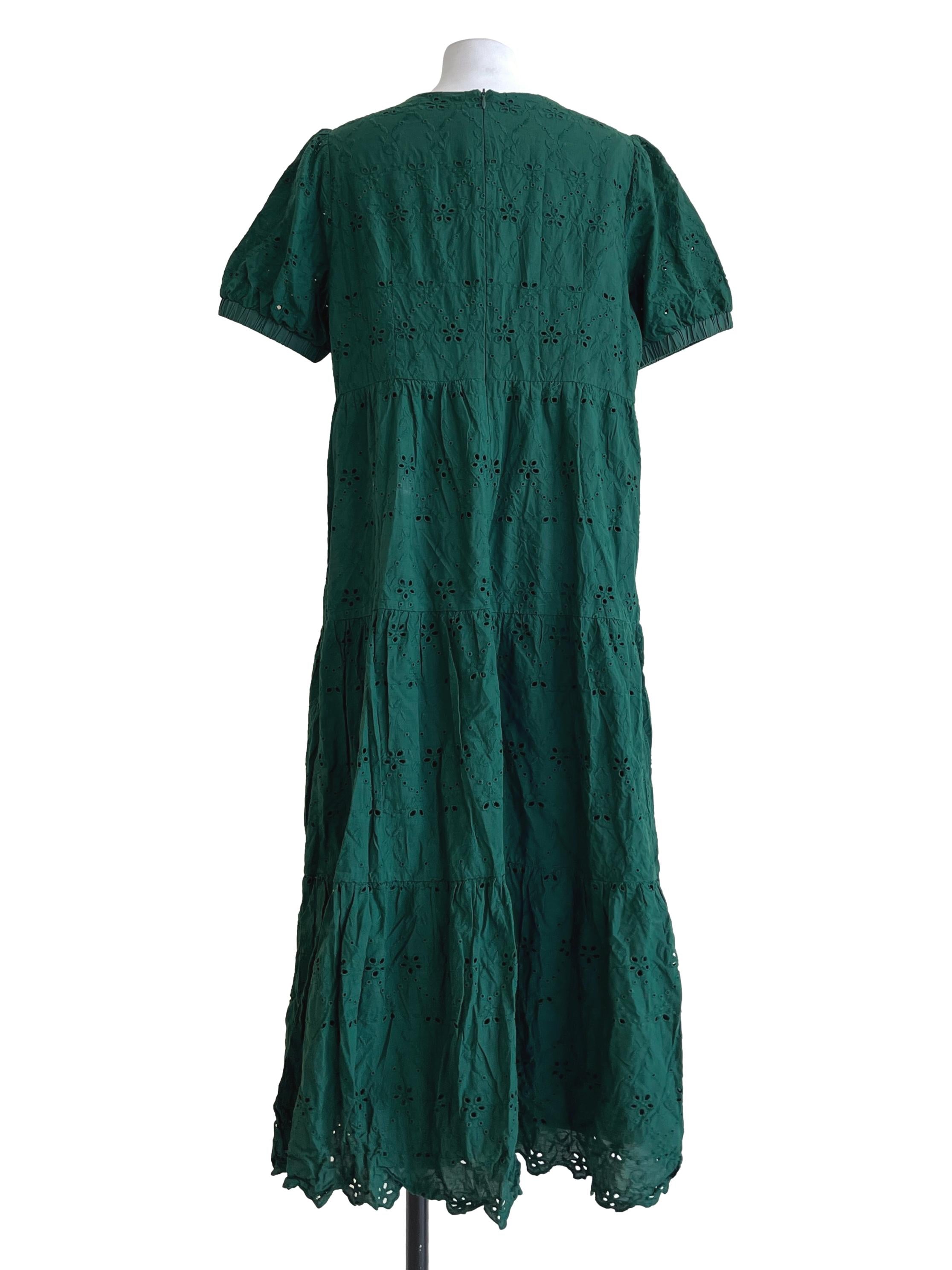 Emerald Green V-Neck Shift Dress