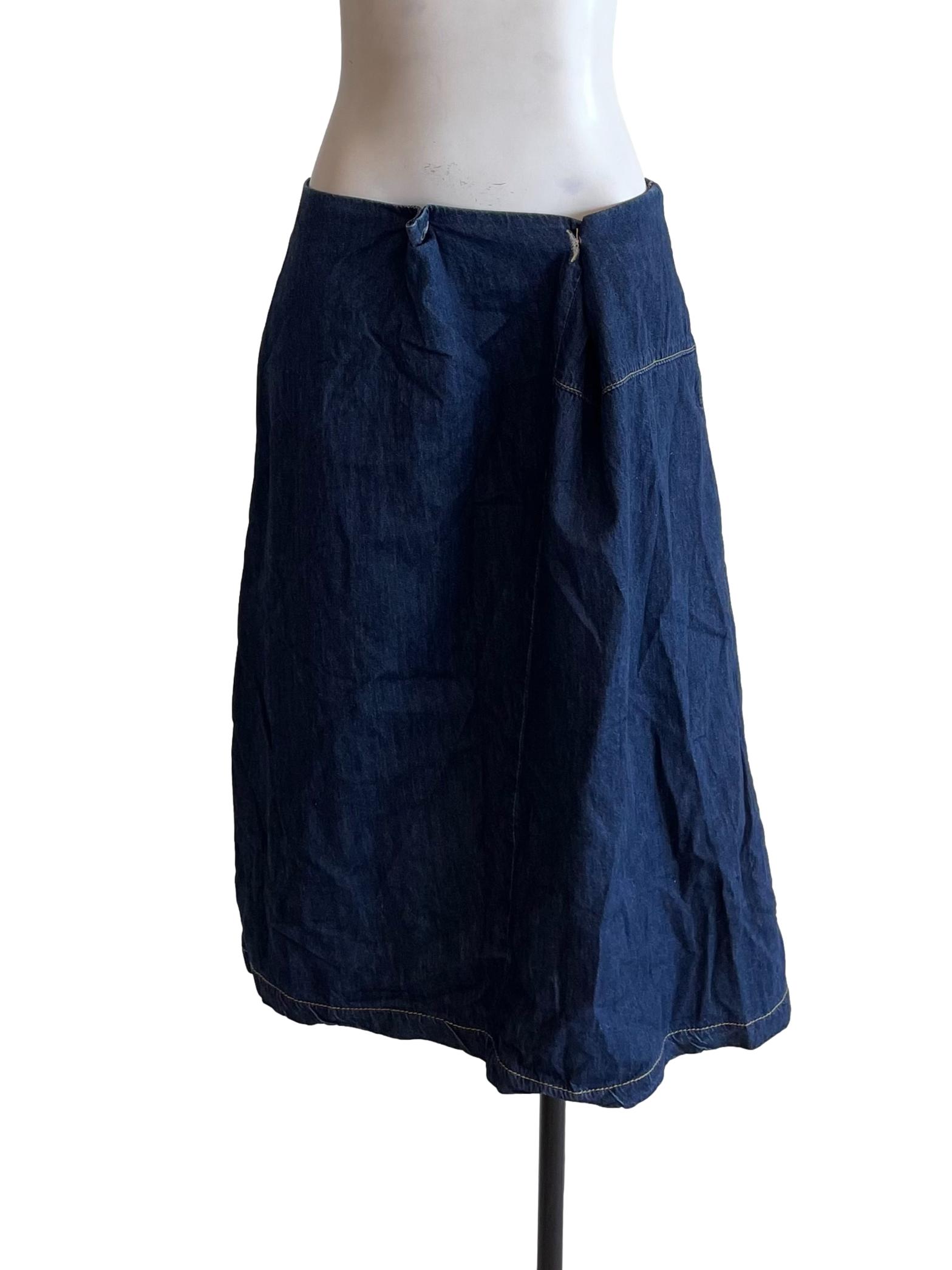 Denim Draped Puffy Skirt