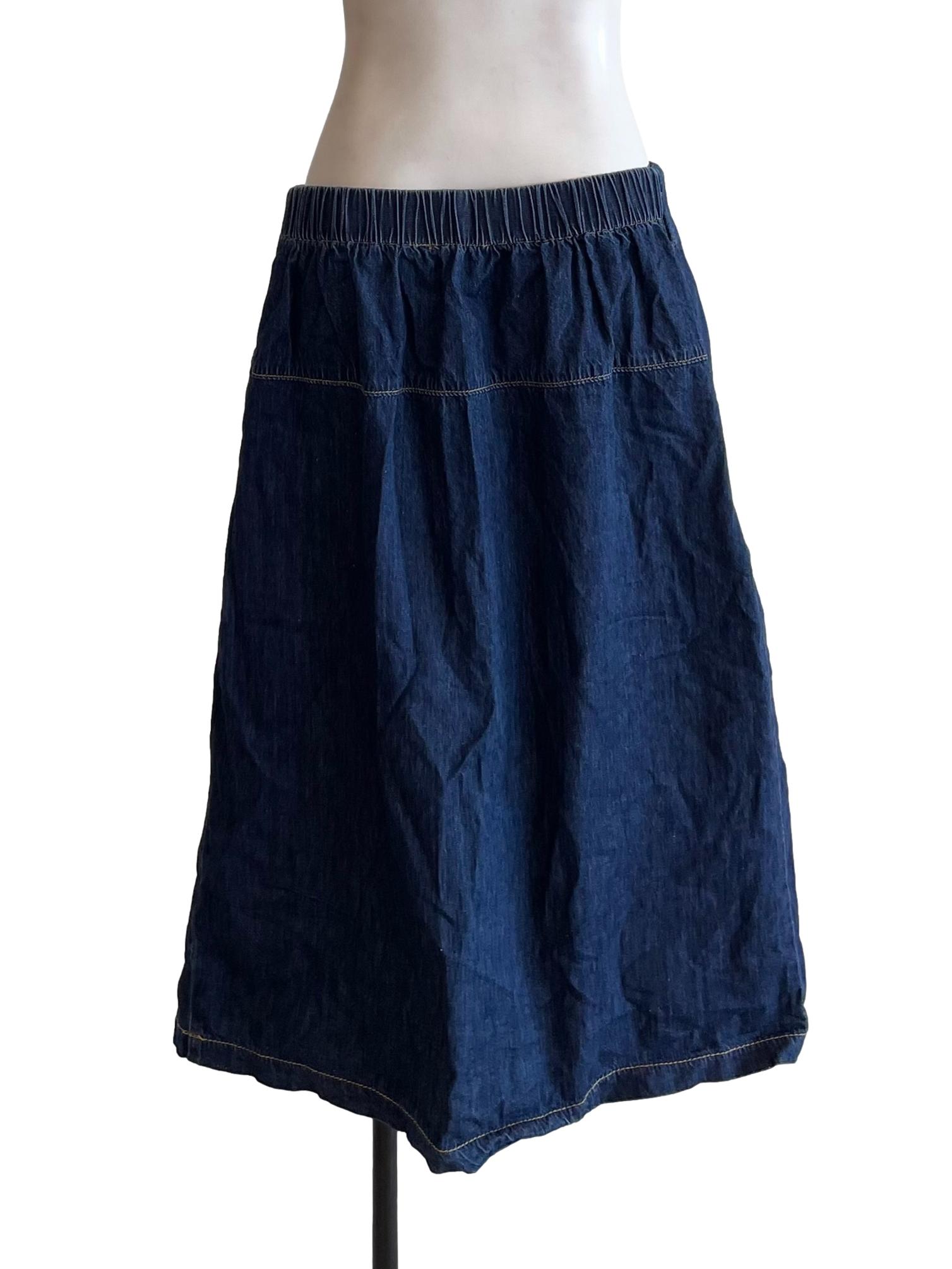 Denim Draped Puffy Skirt