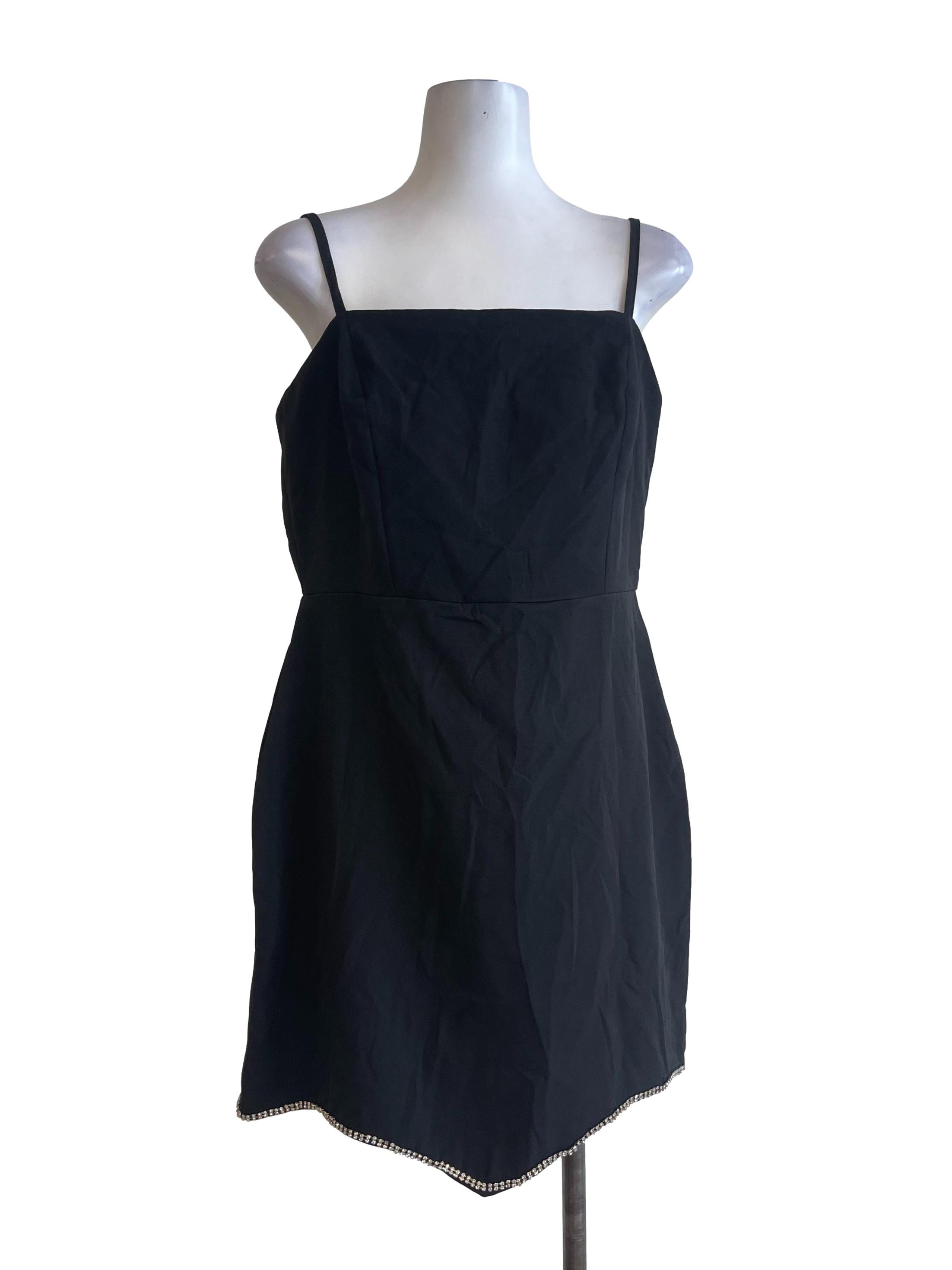 Black Beaded Mini Dress