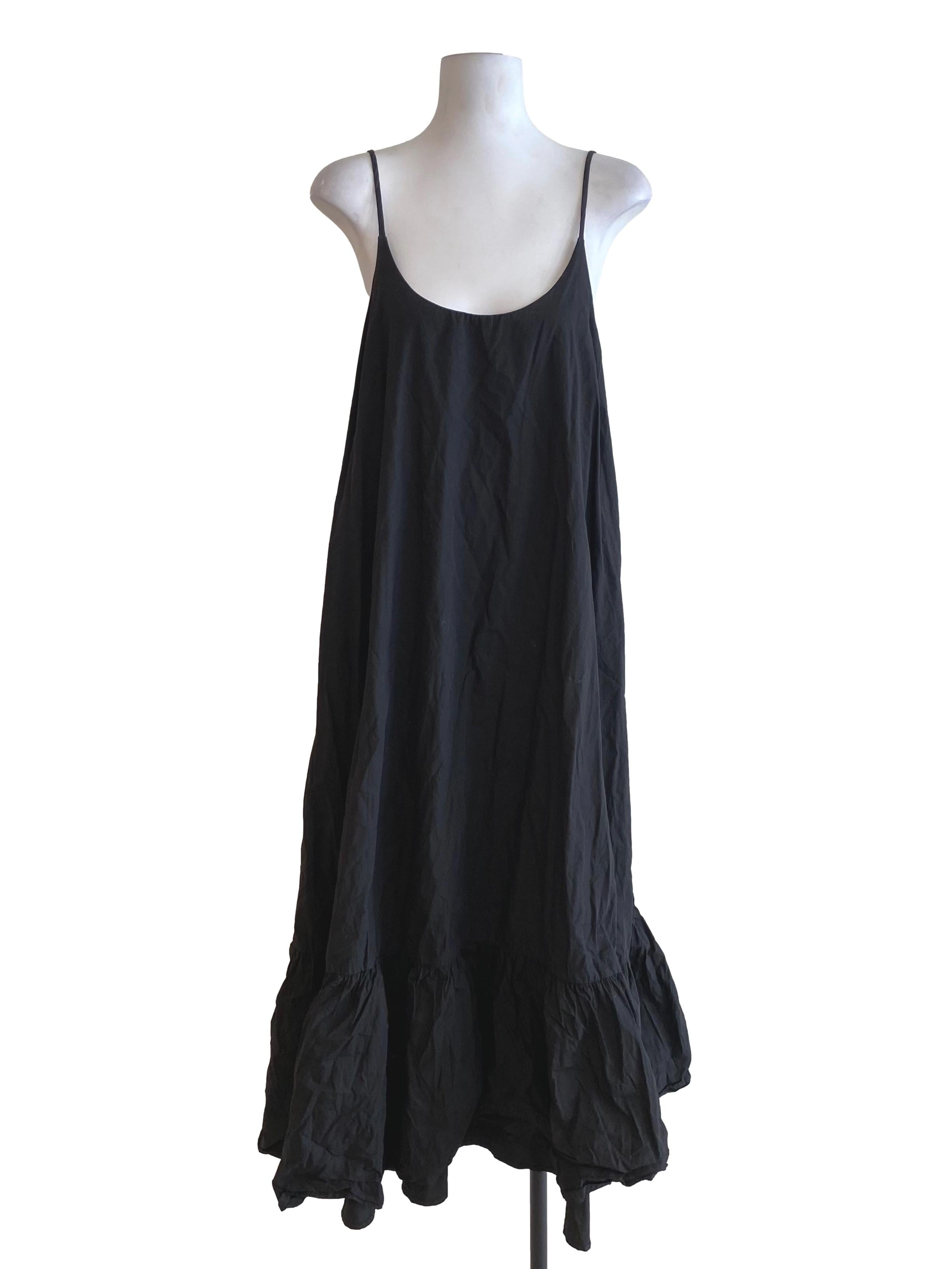 Raven Black Sleeveless Drop Waist Dress