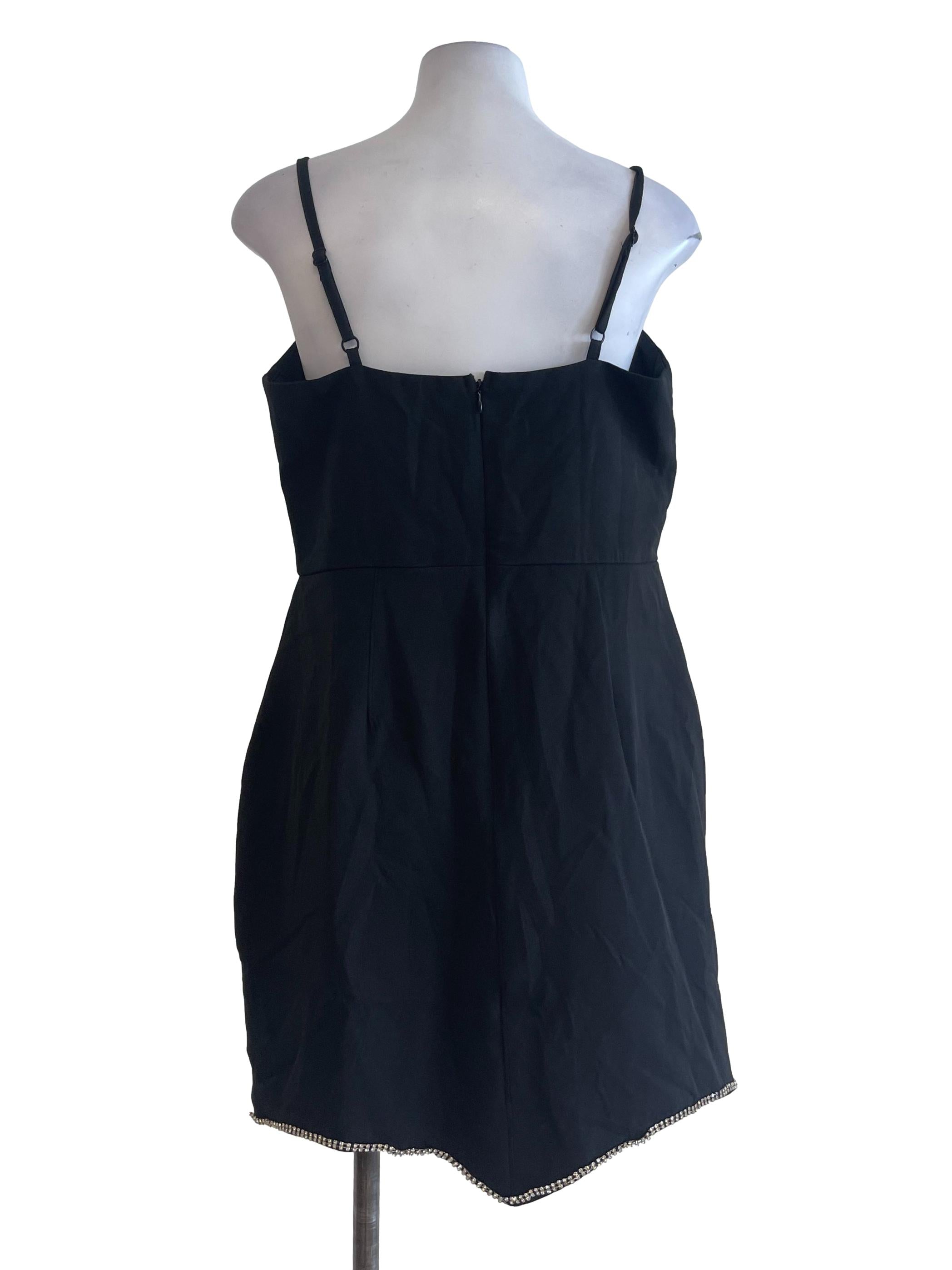 Black Beaded Mini Dress