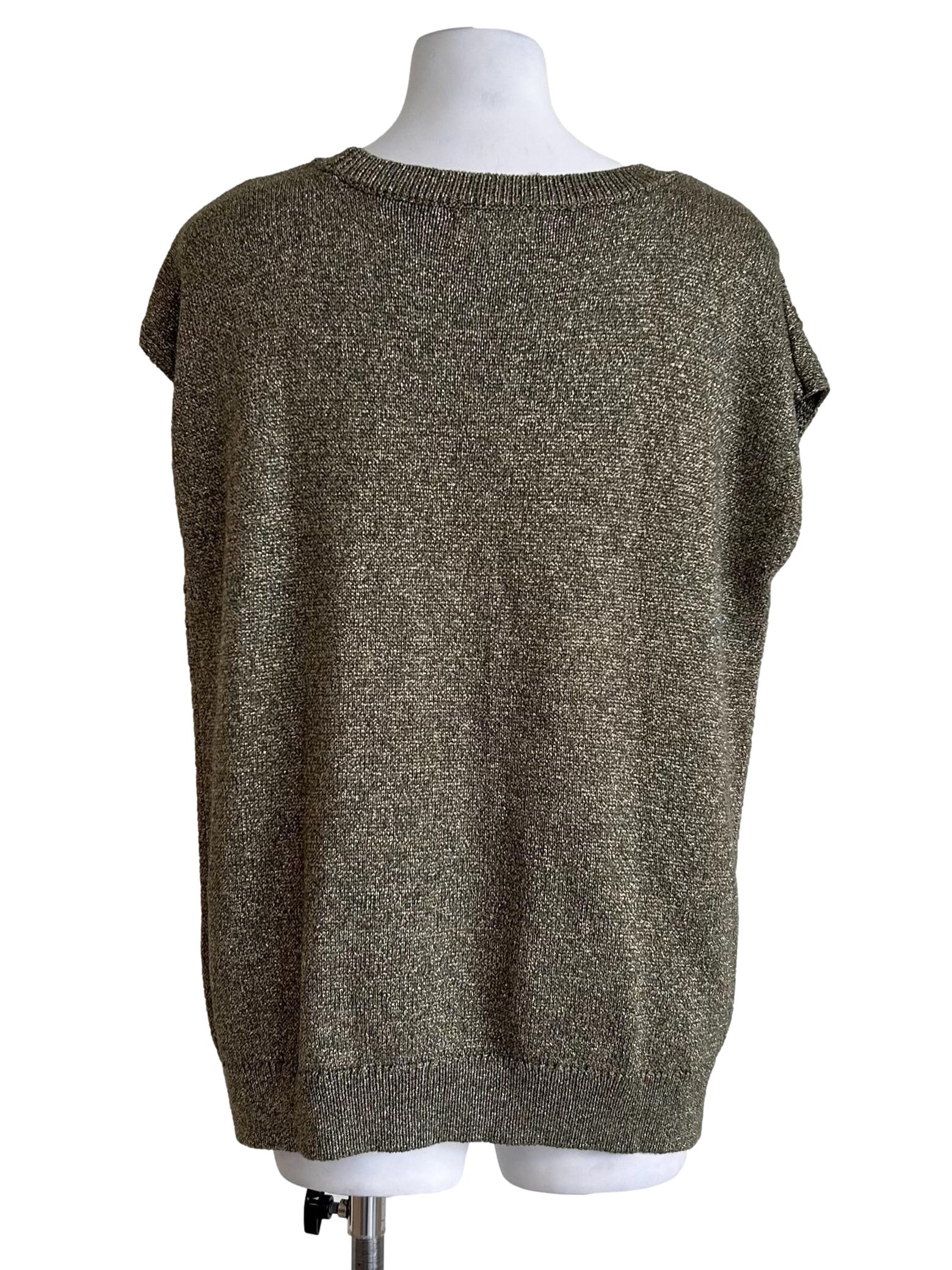 Metallic Gold Cable-Knit Vest