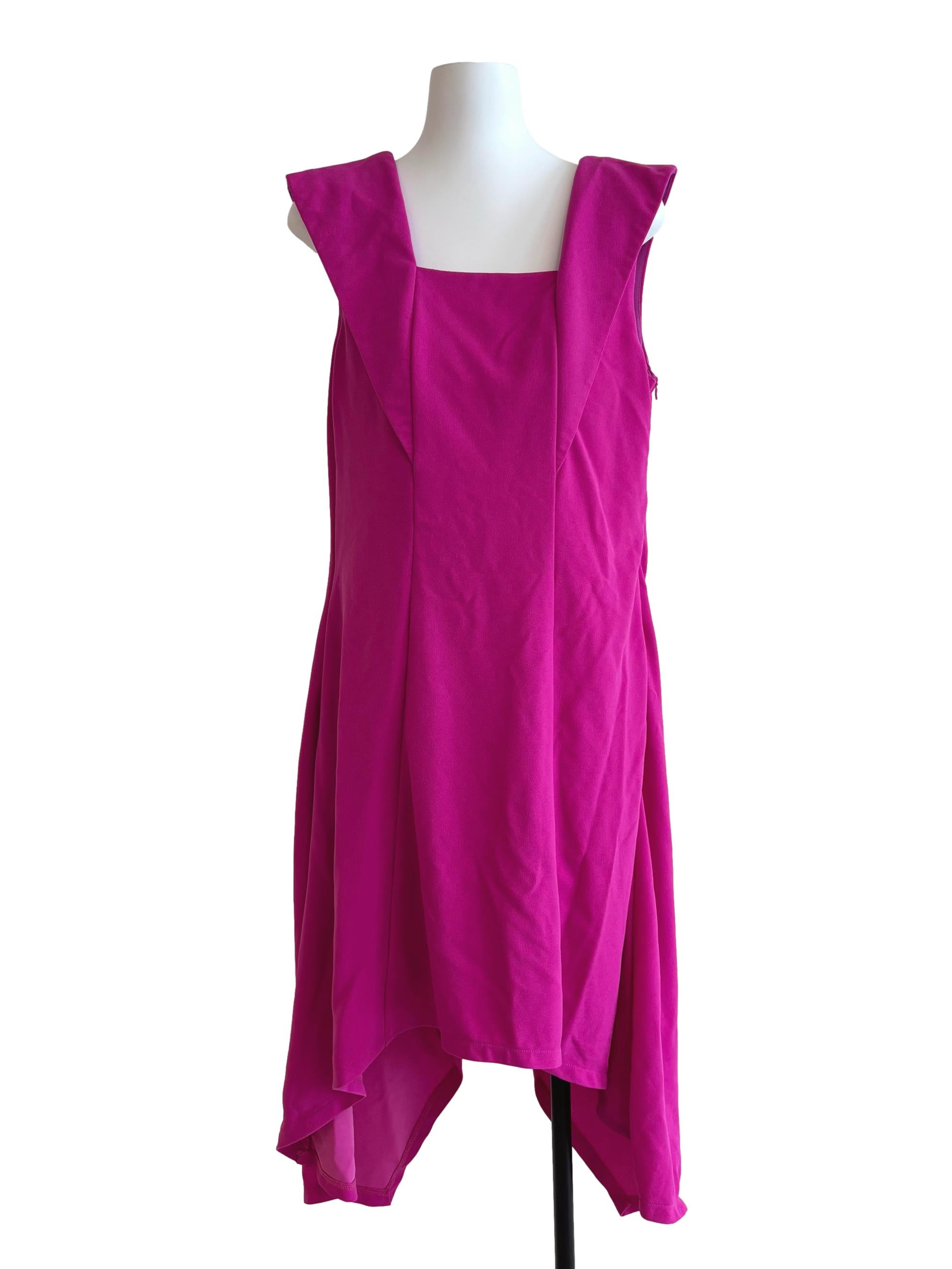 Magenta Pink Sleeveless Flare Dress