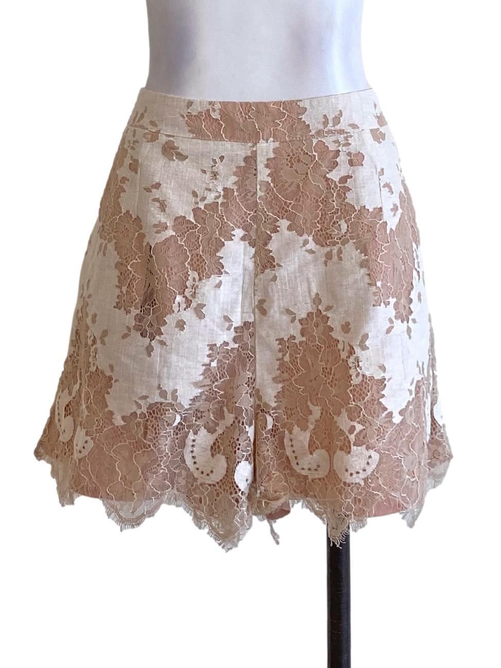 Light Rosewood Pink Lace Regular Shorts