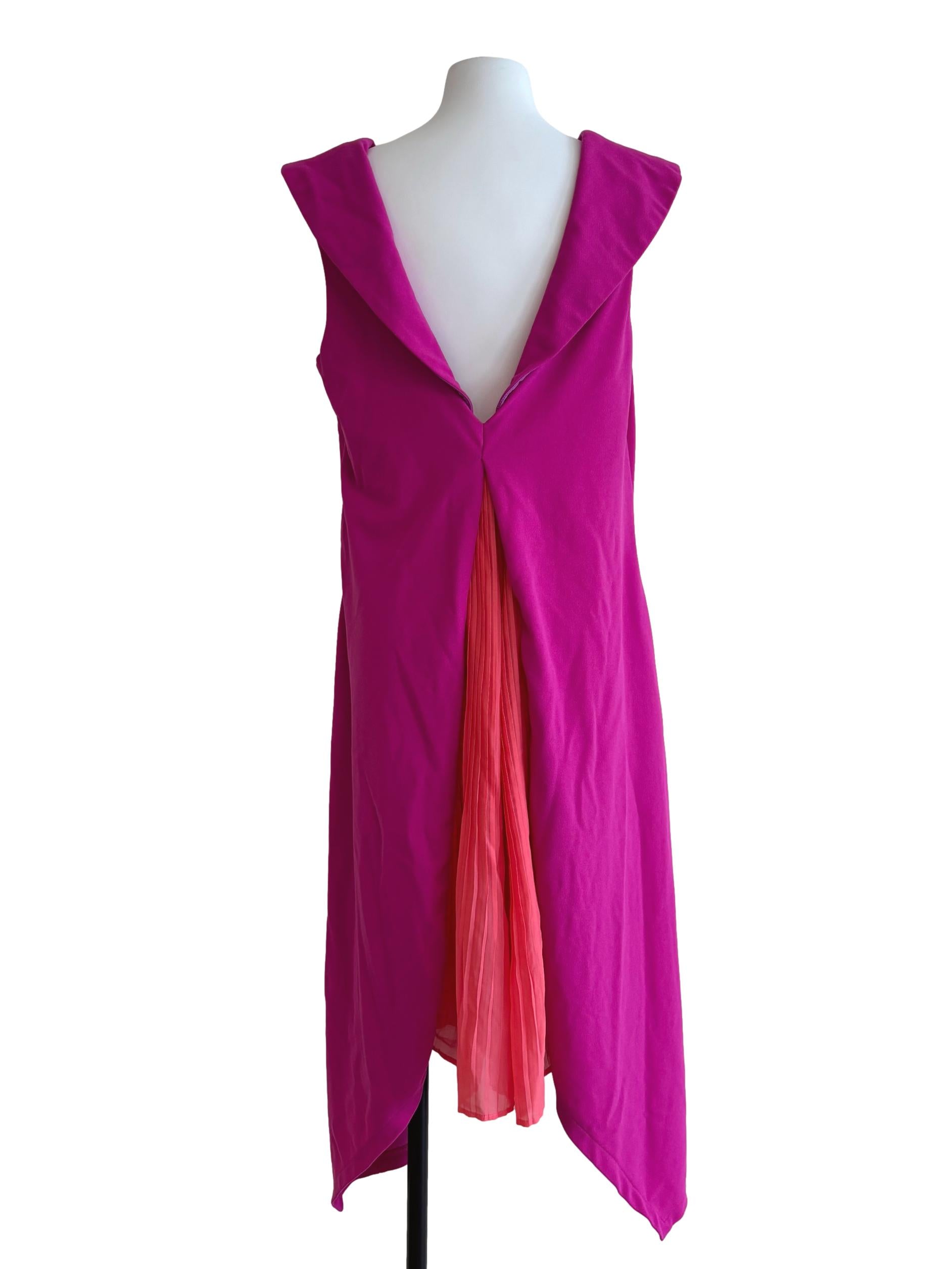 Magenta Pink Sleeveless Flare Dress