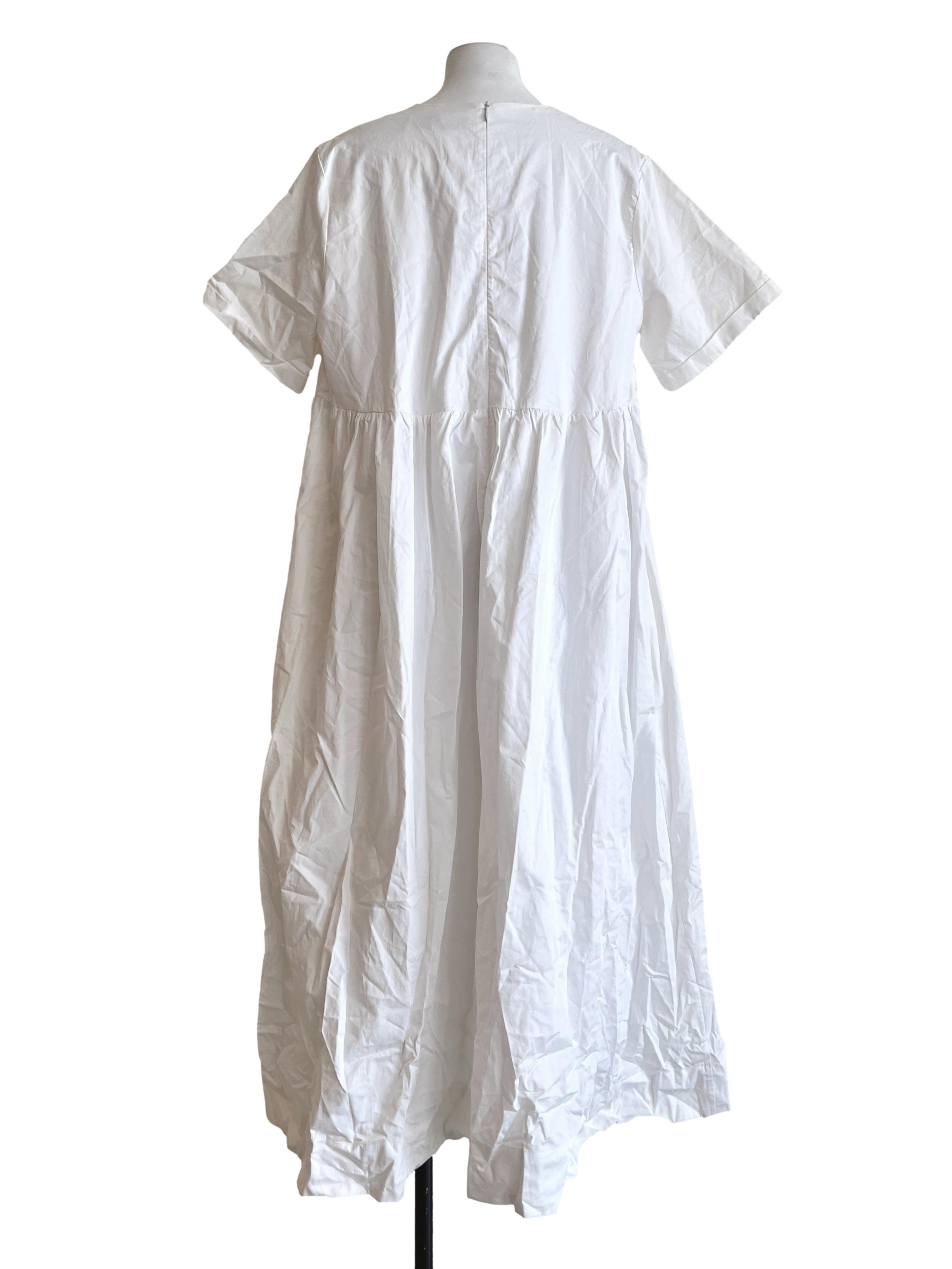 Off White Halter Short Sleeve A-Line Dress TEM