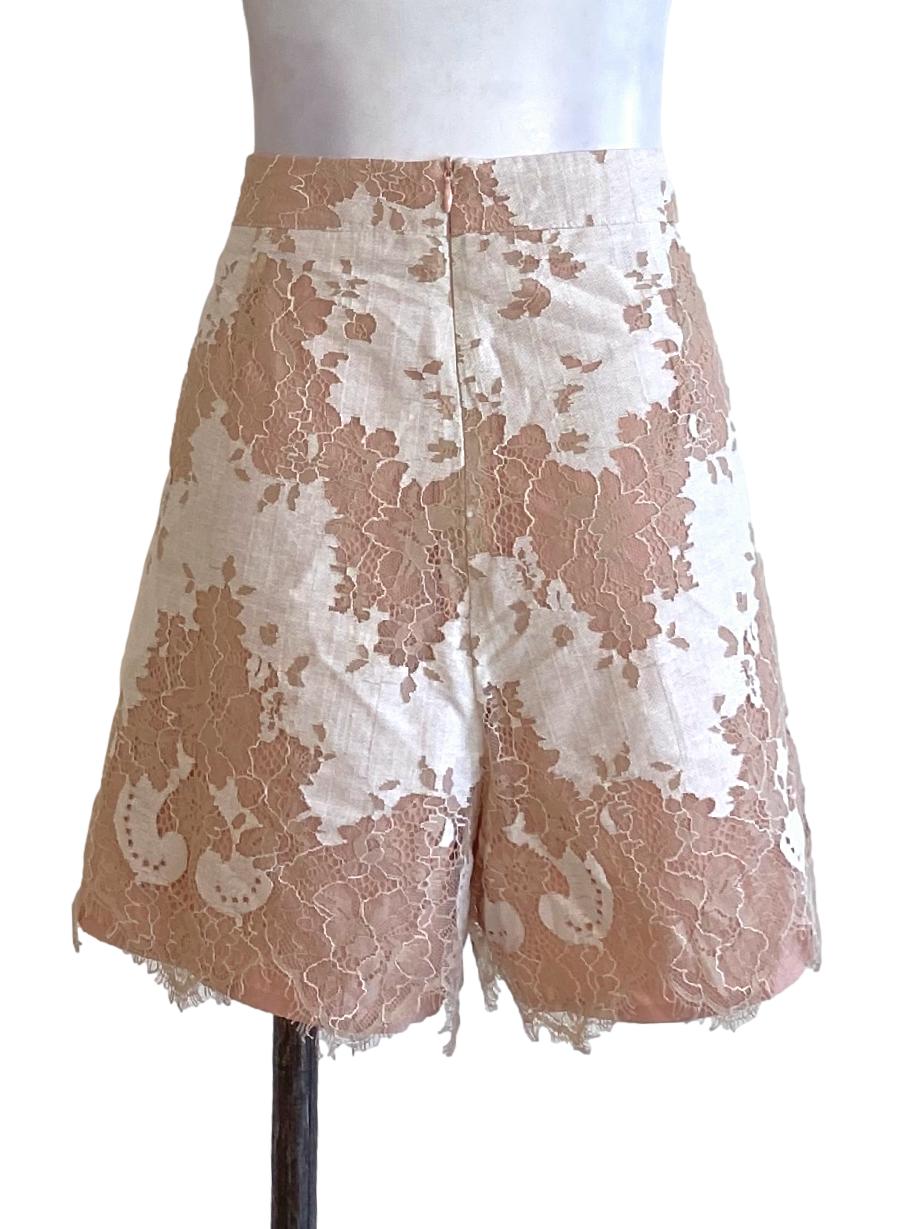 Light Rosewood Pink Lace Regular Shorts