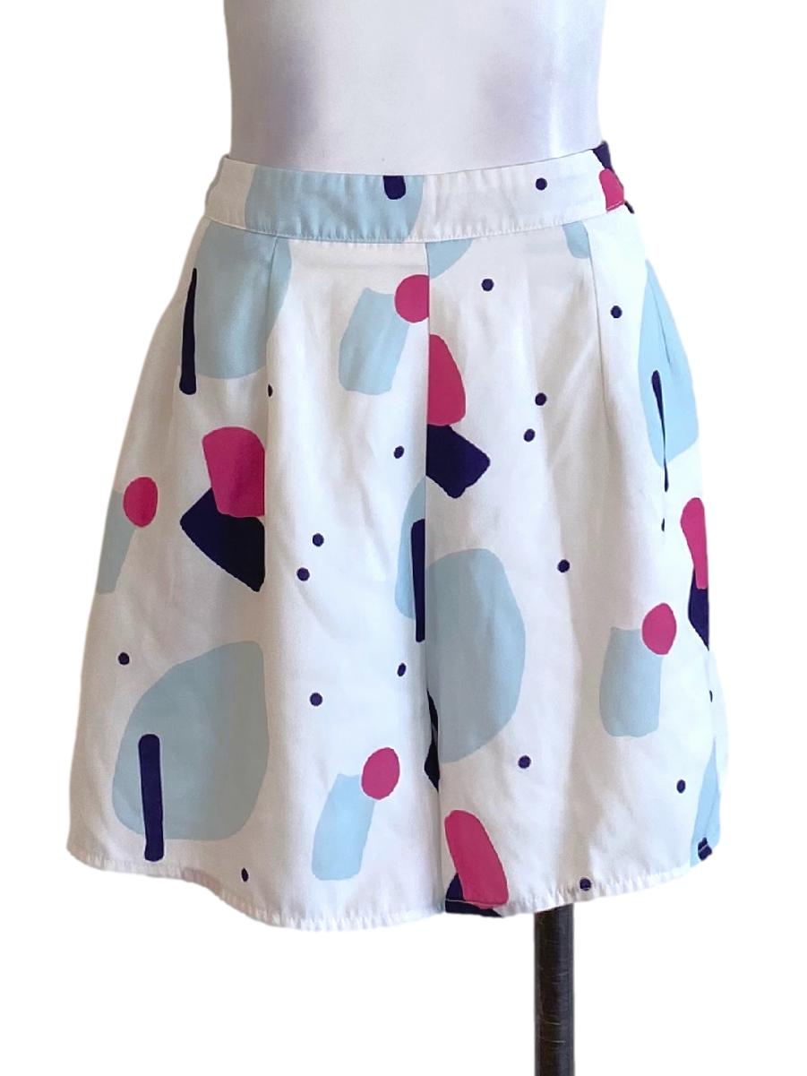 Soft White Paint Abstract Style Regular Loose Shorts TTR