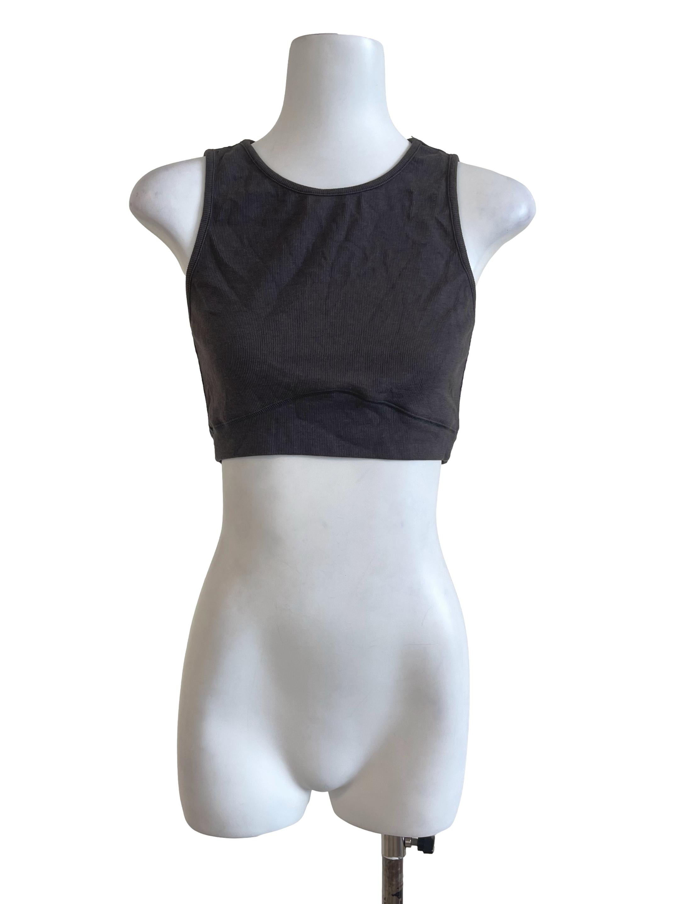 Dark Grey Classic Crop Top YHF