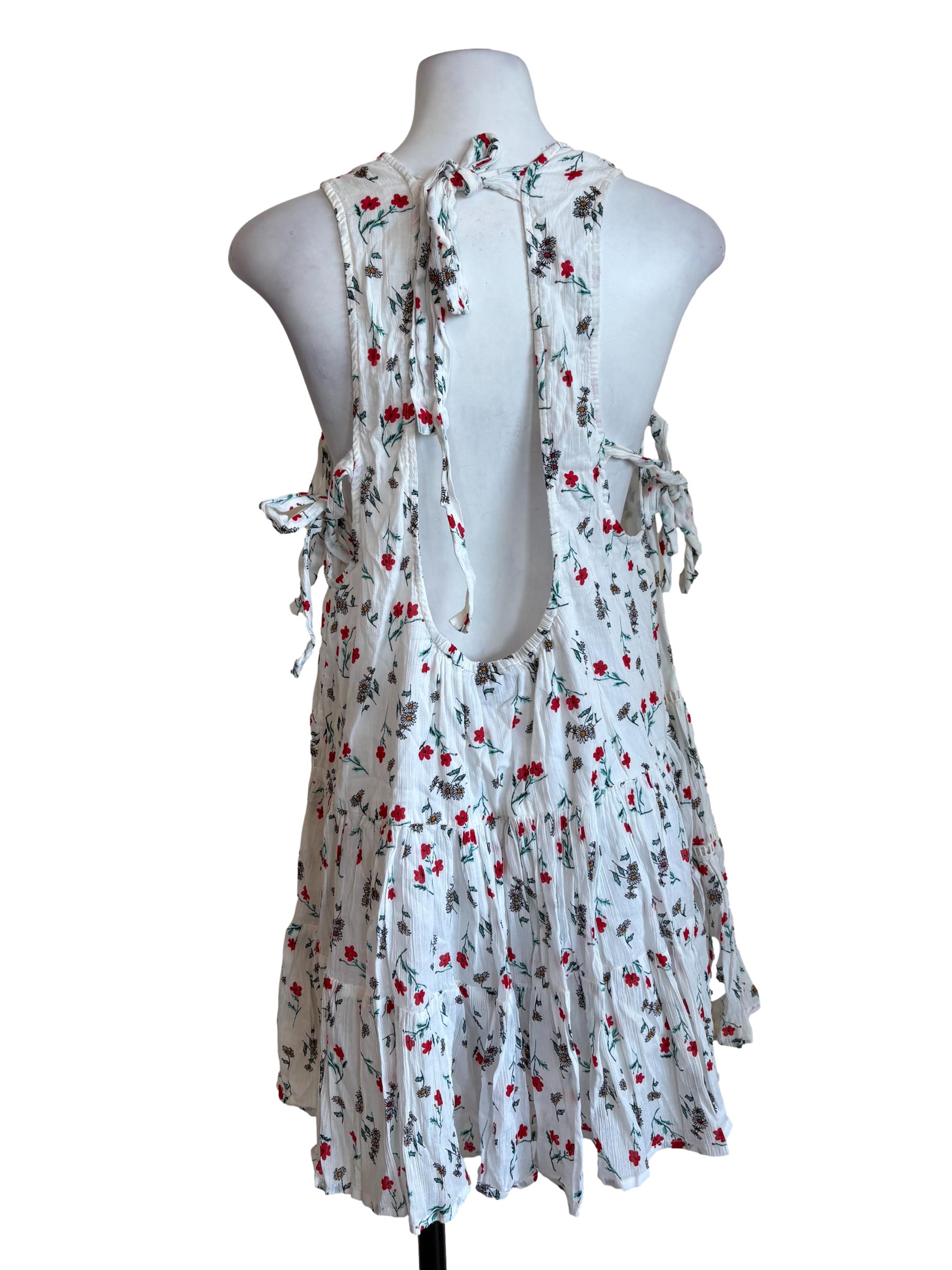 White Floral Halter Dress