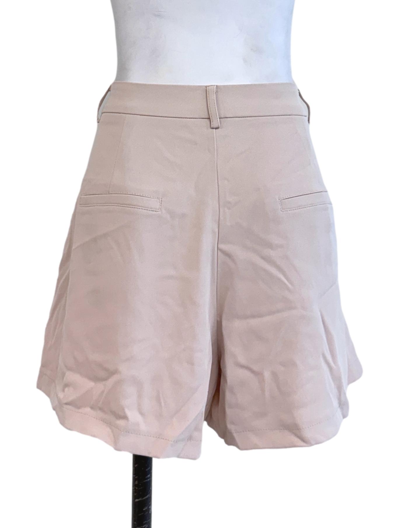 Cream Plain Shorts