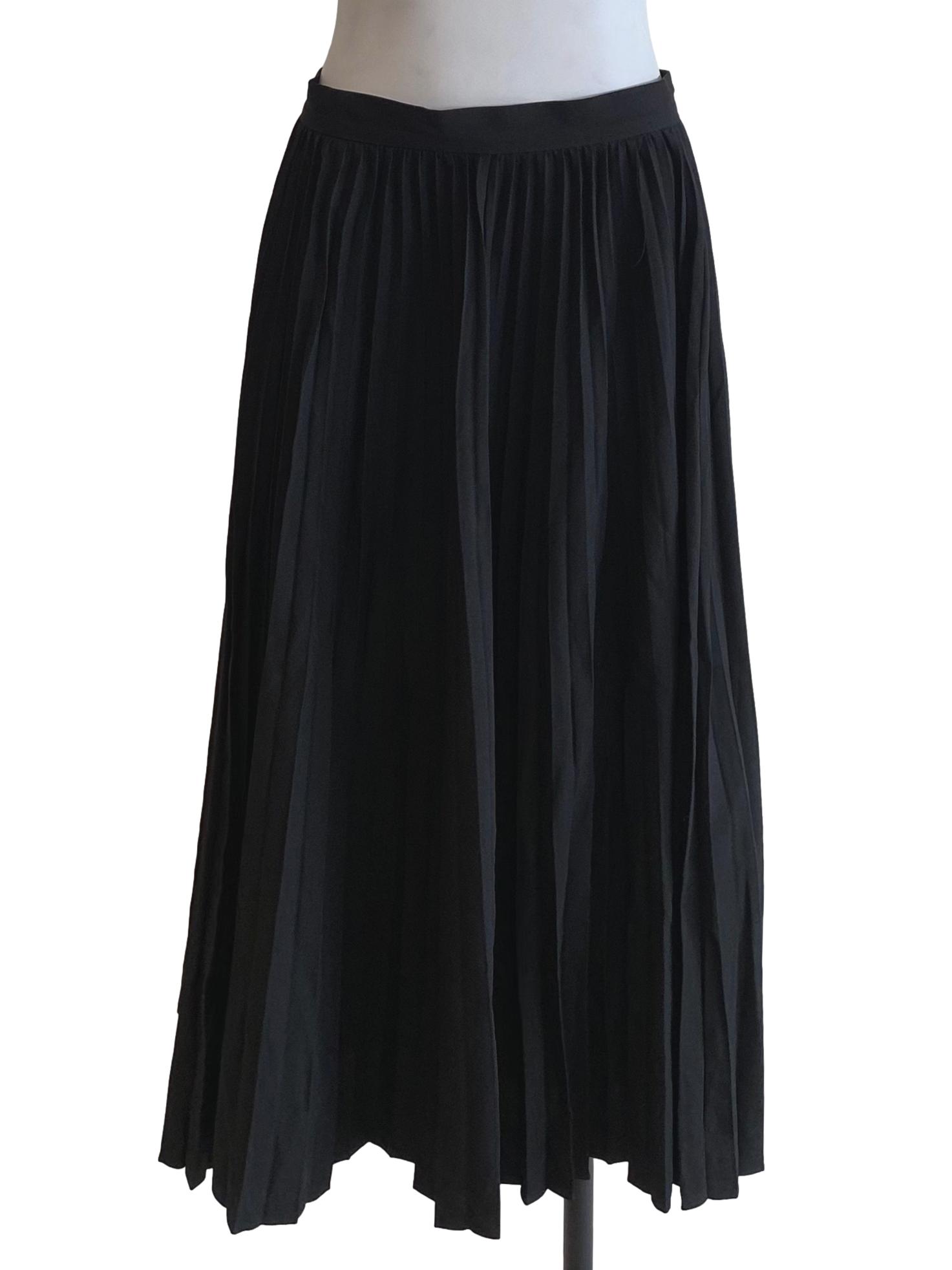 Pitch Black Pleated Skirt