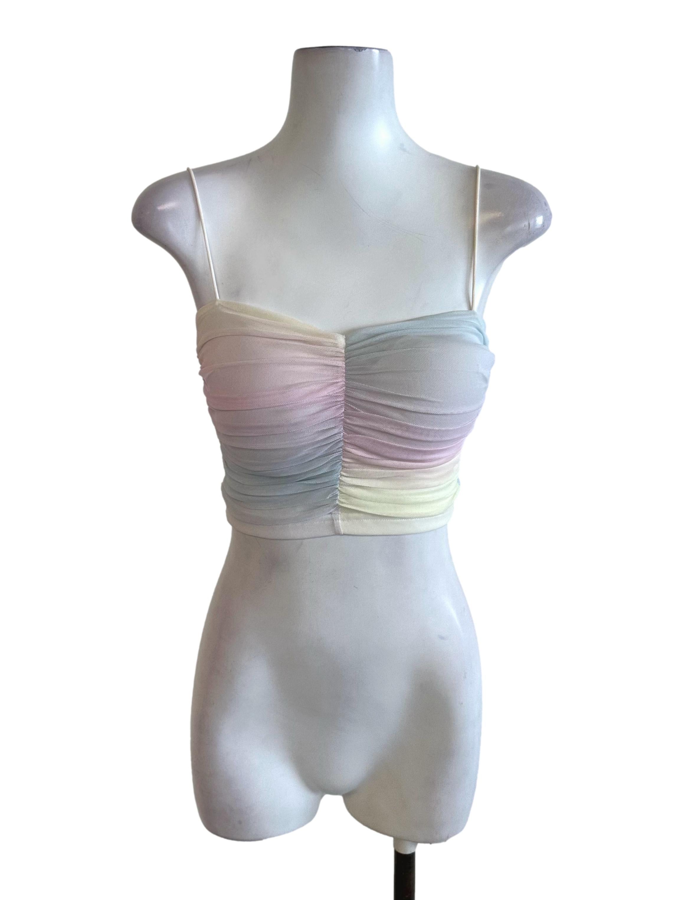 Multicolour Sweetheart Mesh Net Top