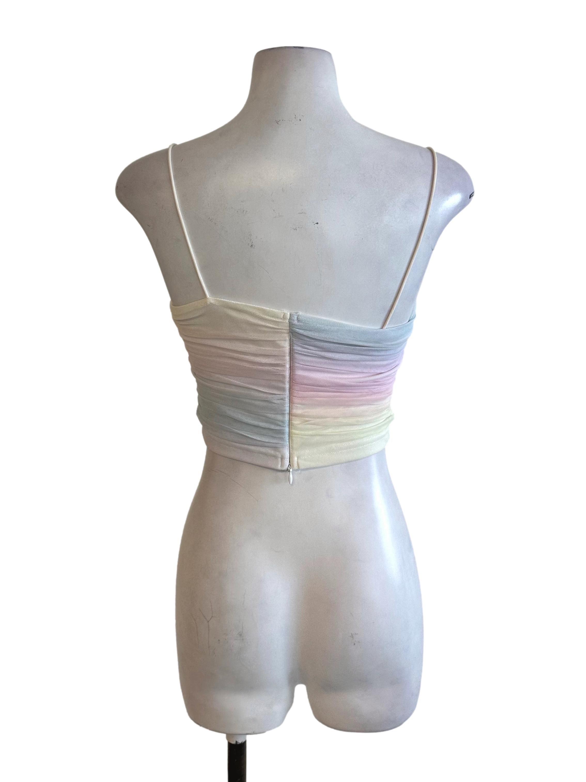 Multicolour Sweetheart Mesh Net Top