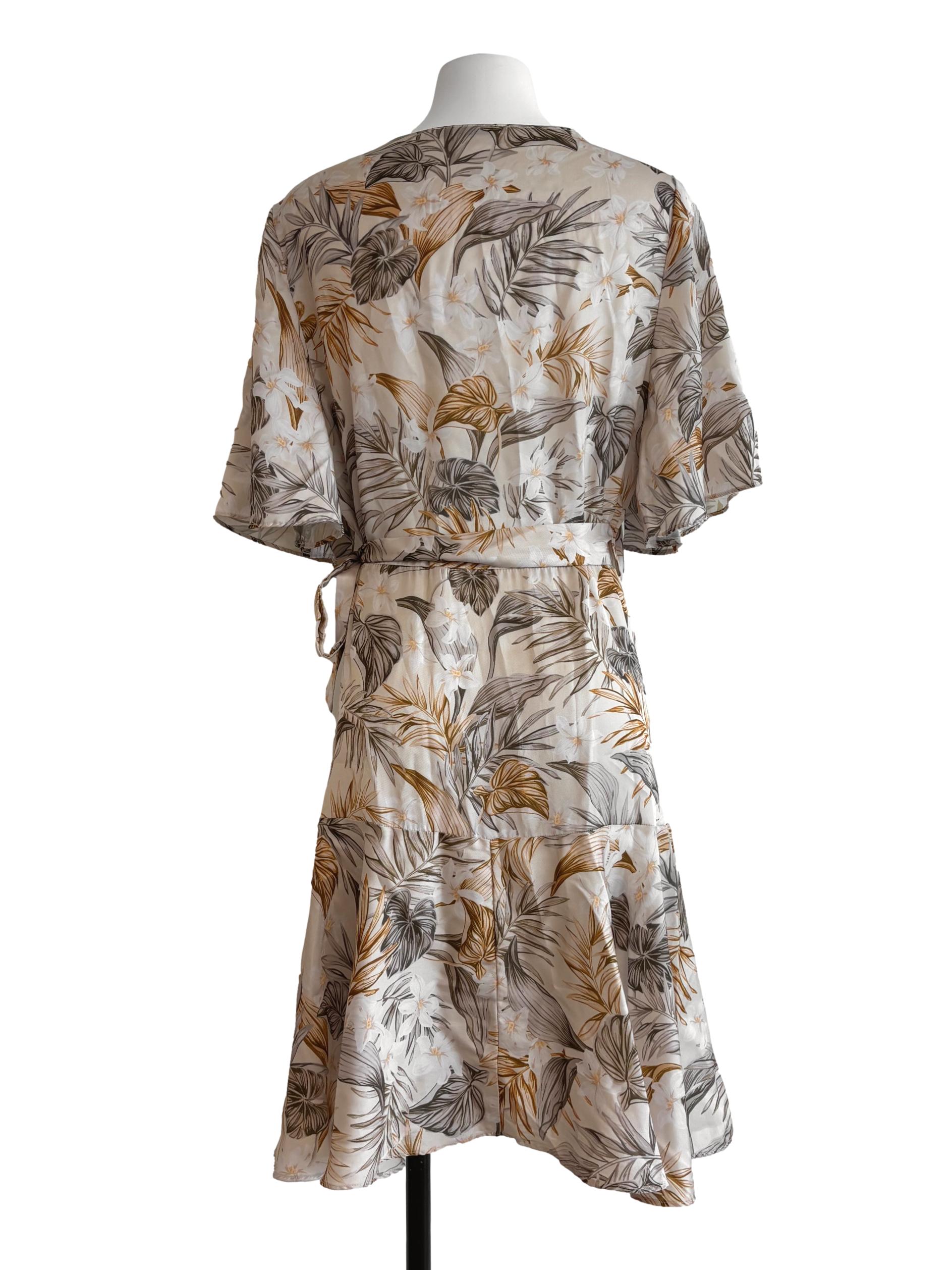 Alabaster White Printed Wrap Dress