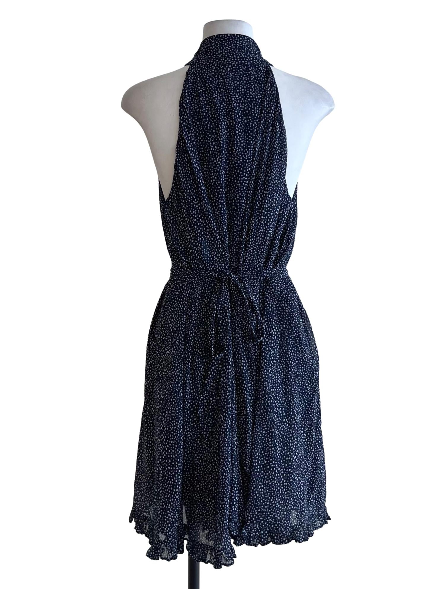 Navy Blue Polka Dot Shift Dress