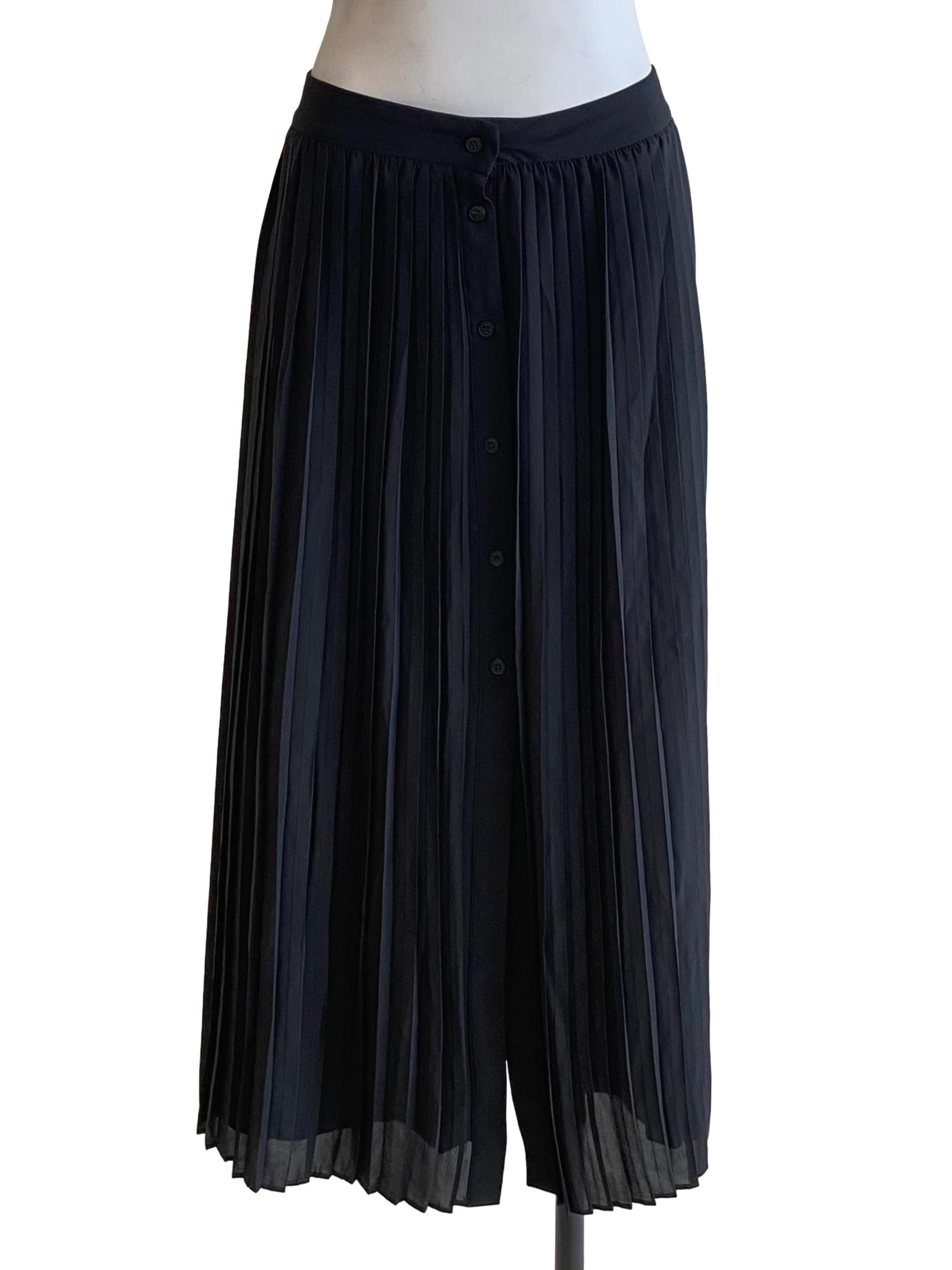 Pitch Black Pleated Skirt