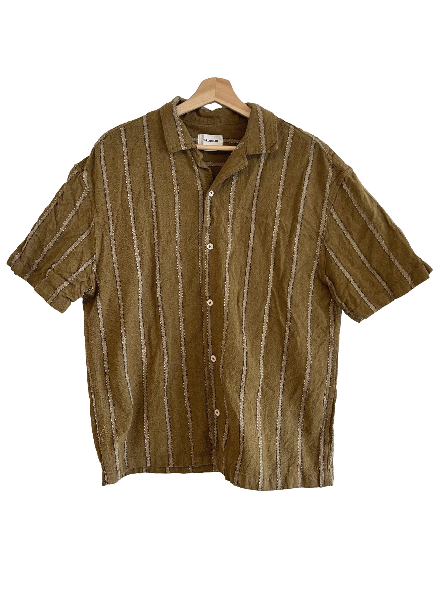Olive Green Stripes Shirt