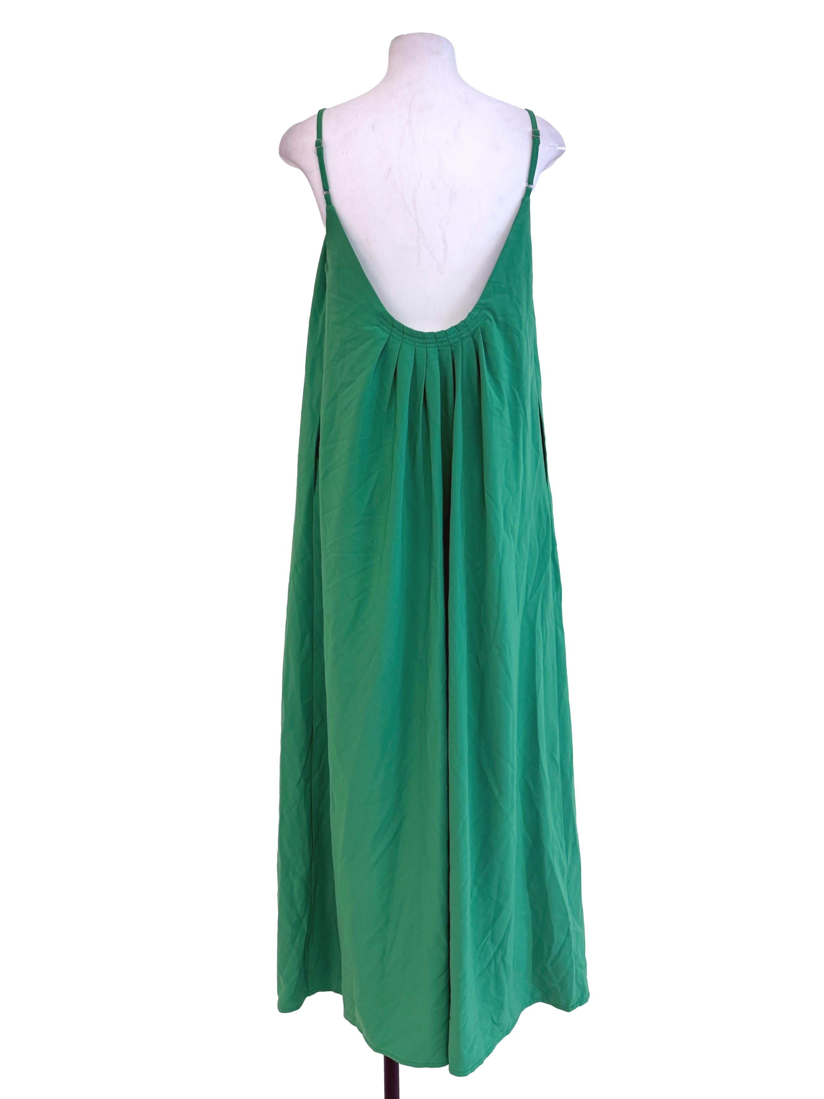 Green Spaghetti Strap Maxi Dress