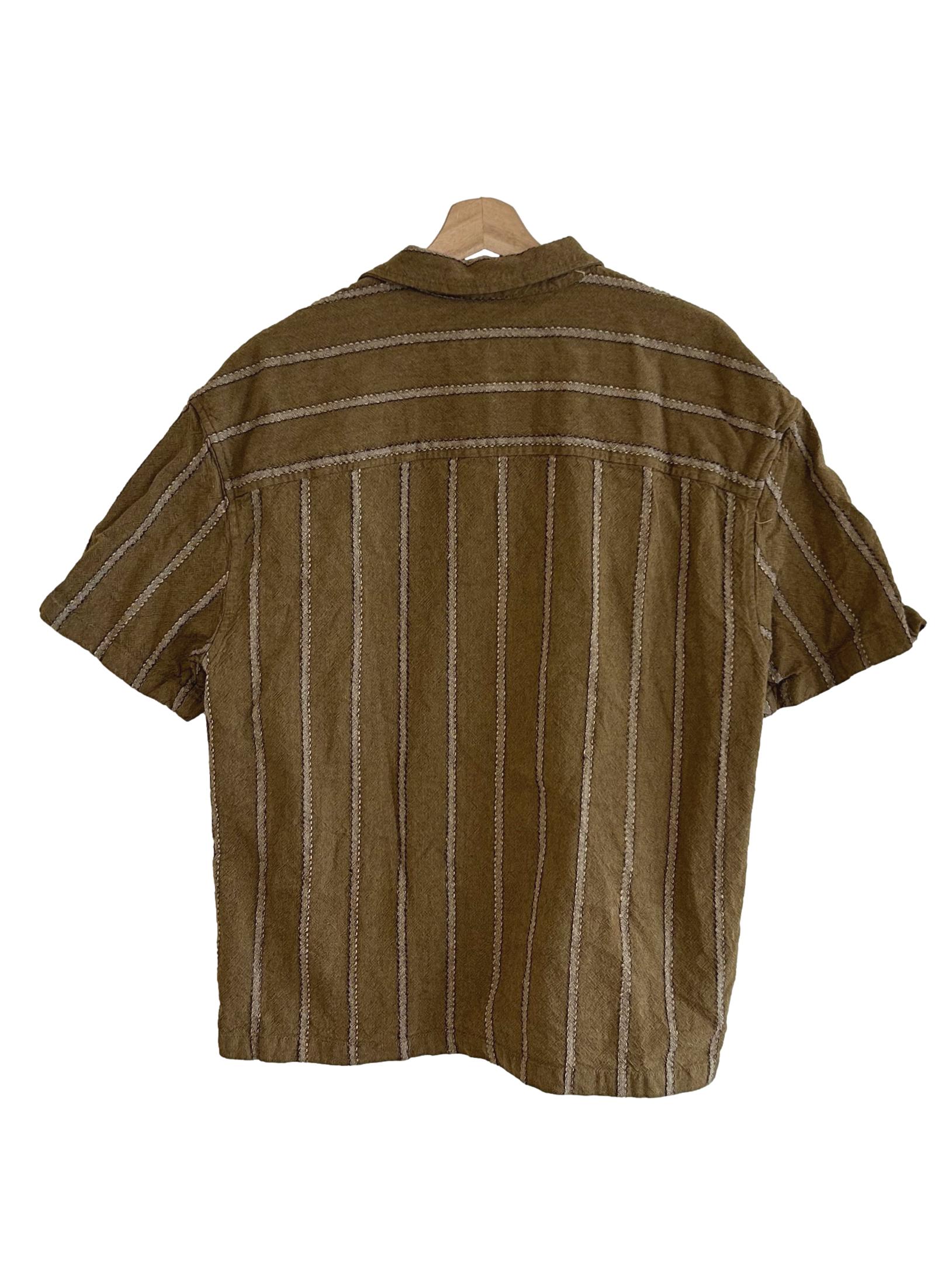 Olive Green Stripes Shirt