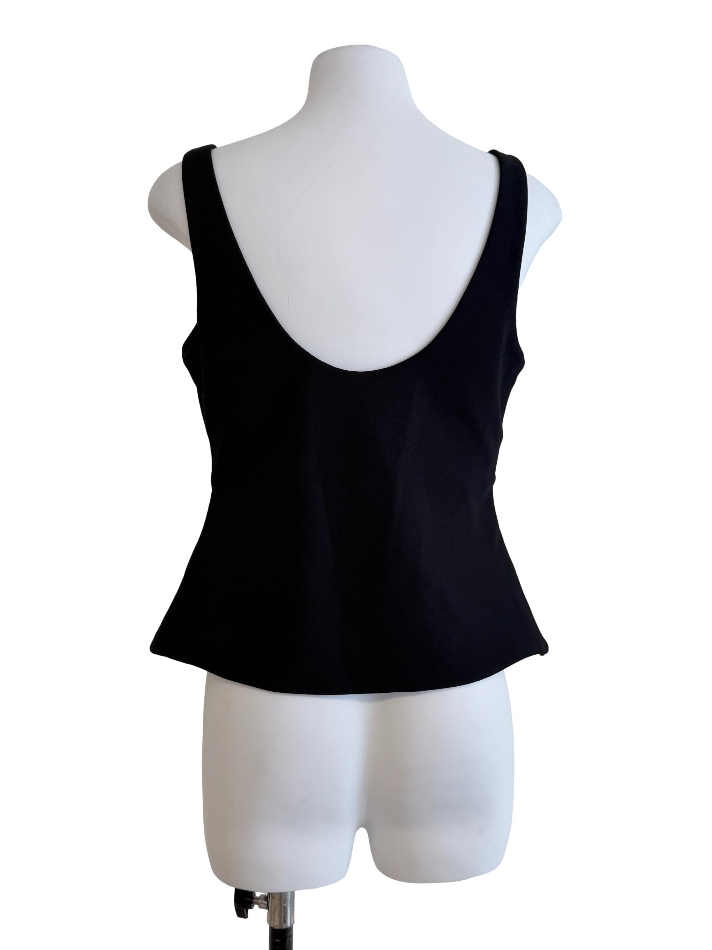 Black Padded Sleeveless Top