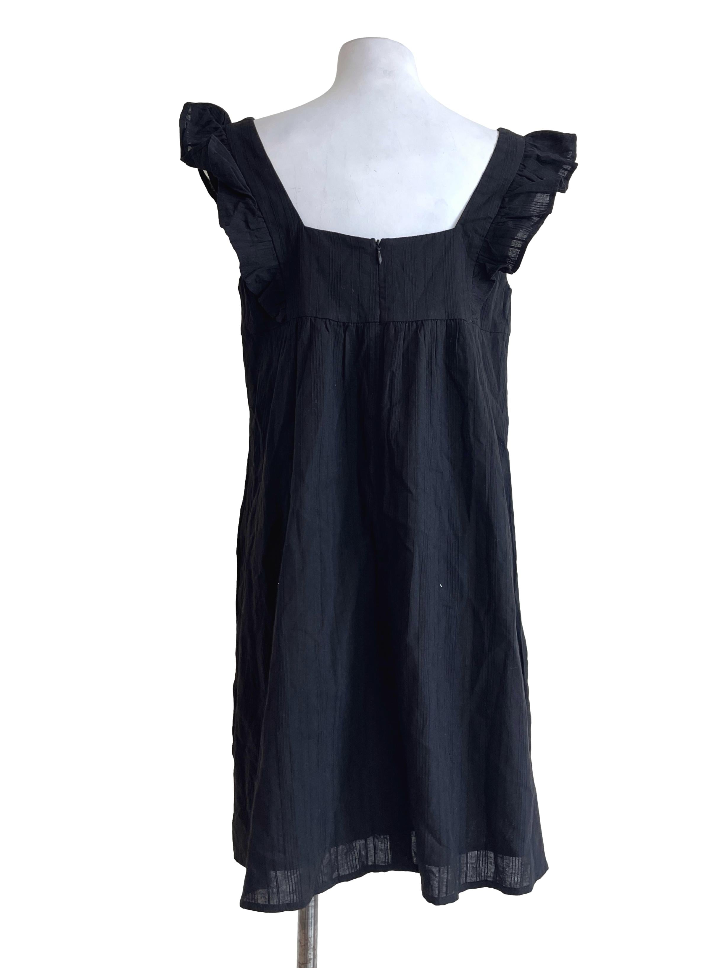 Ink Black Square Shift Sleeveless Dress LB