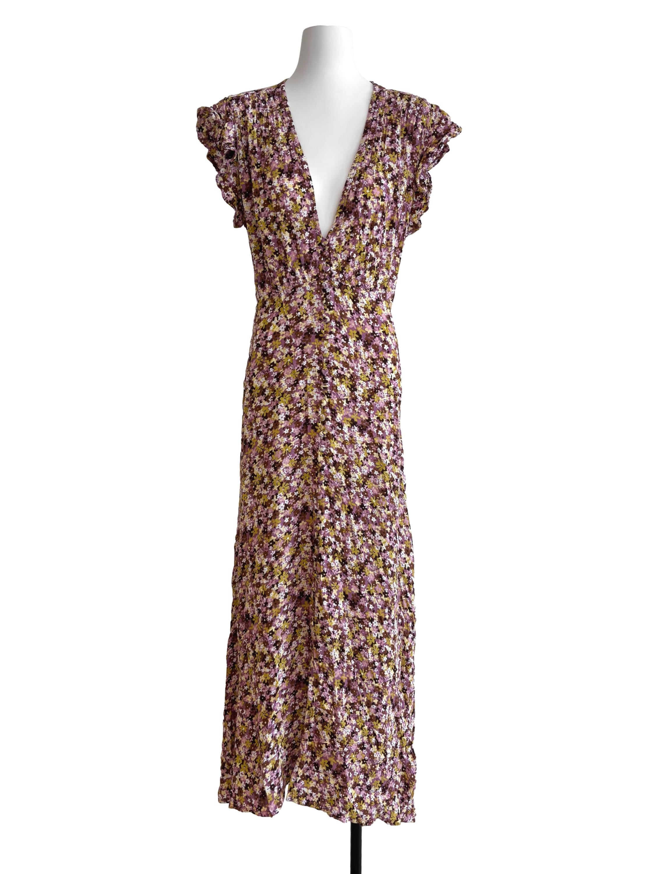 Brown Sepia Pink Floral Sundress
